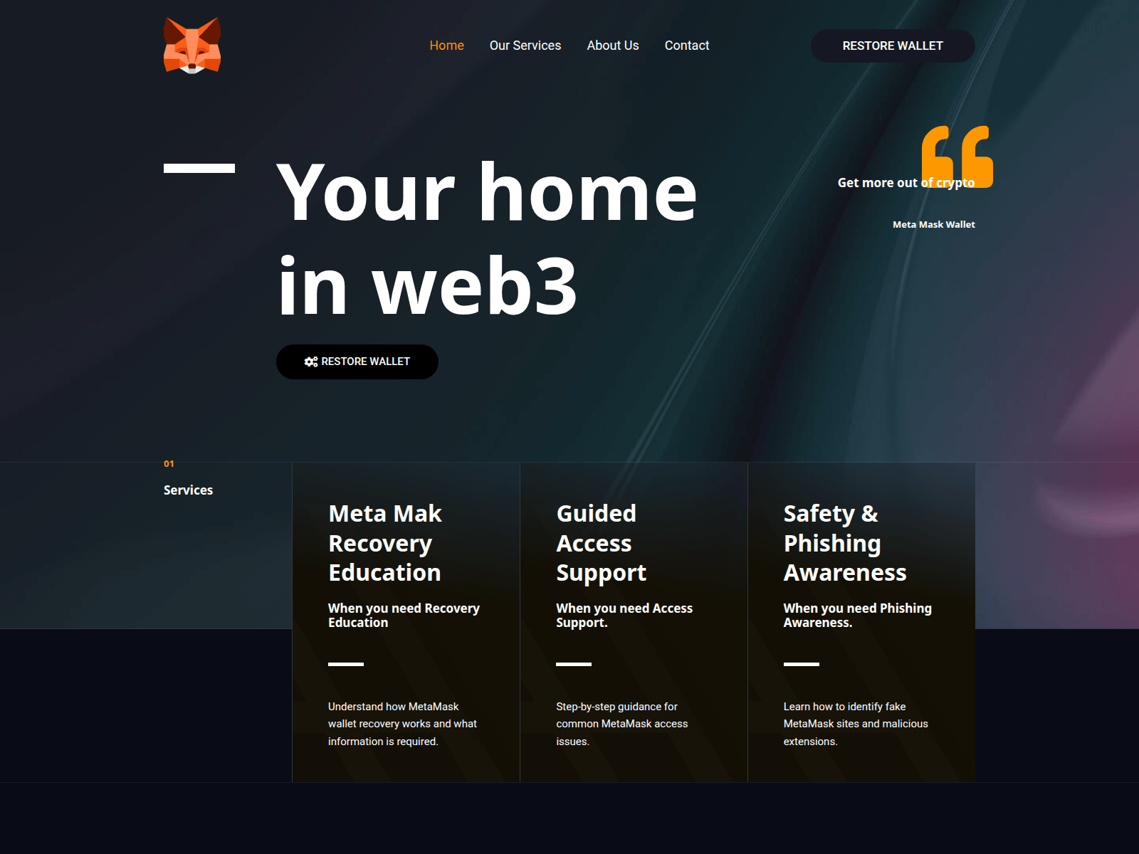 Screenshot of mail.metamaskwallet-restore.com