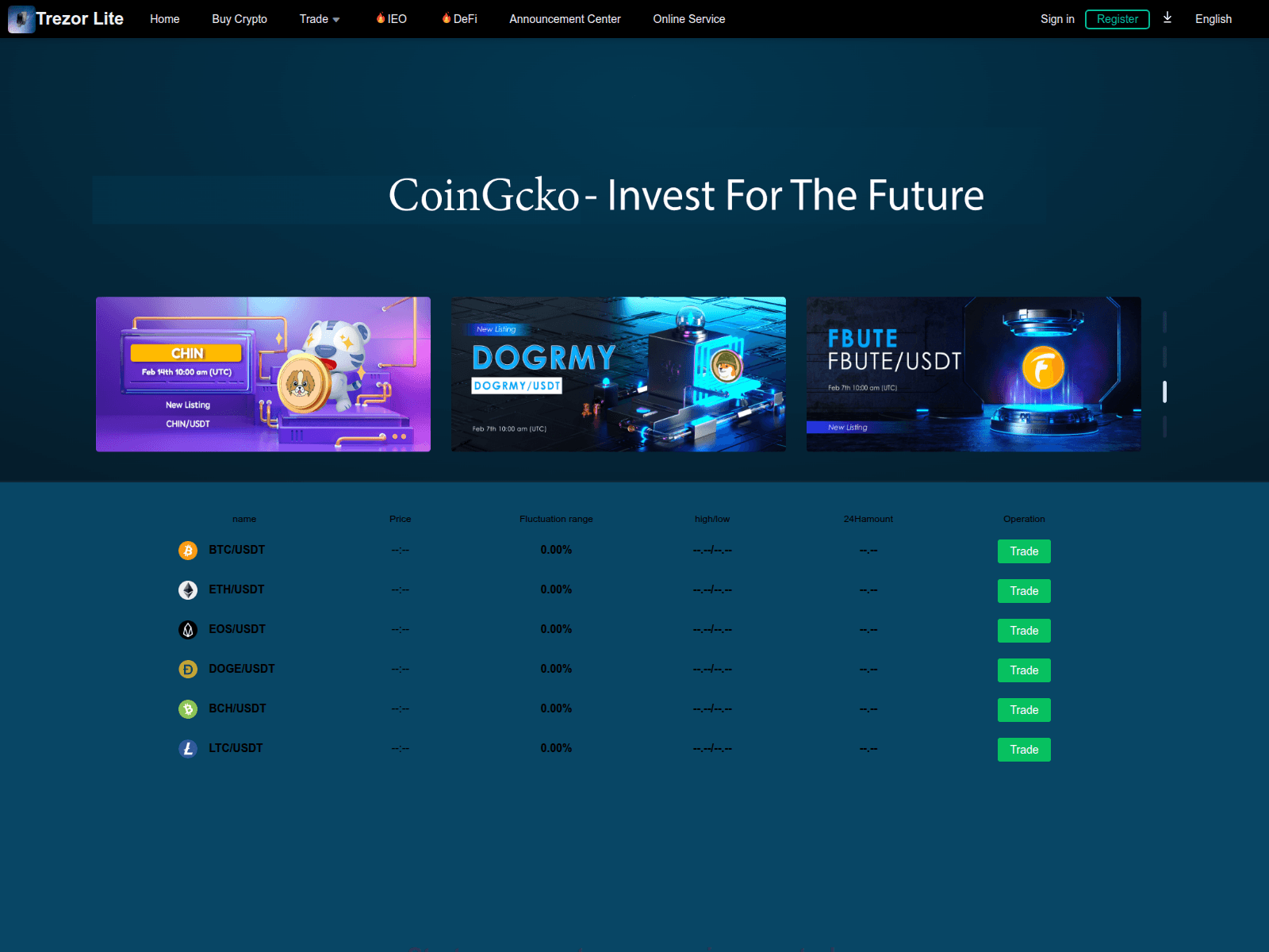 Screenshot of trezor420.io