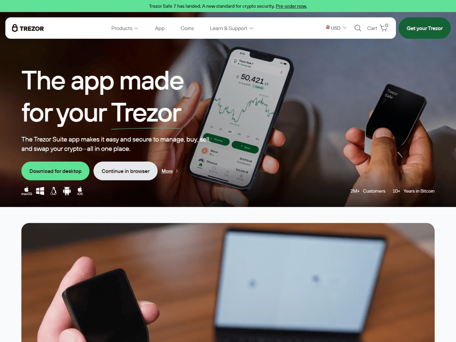 Screenshot of start-io-trezor.stormkit.dev
