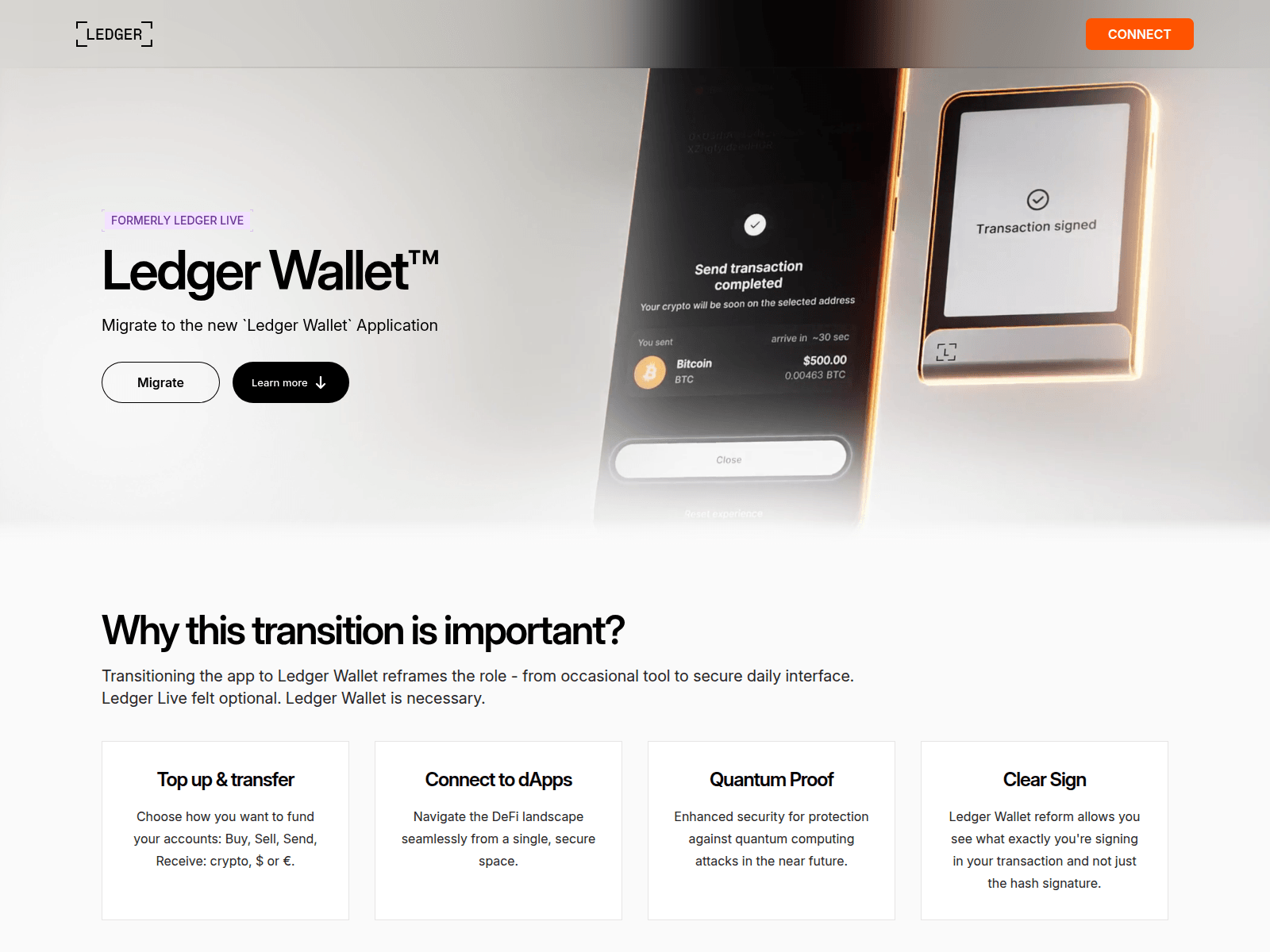 Screenshot of connectapp-ledger.live