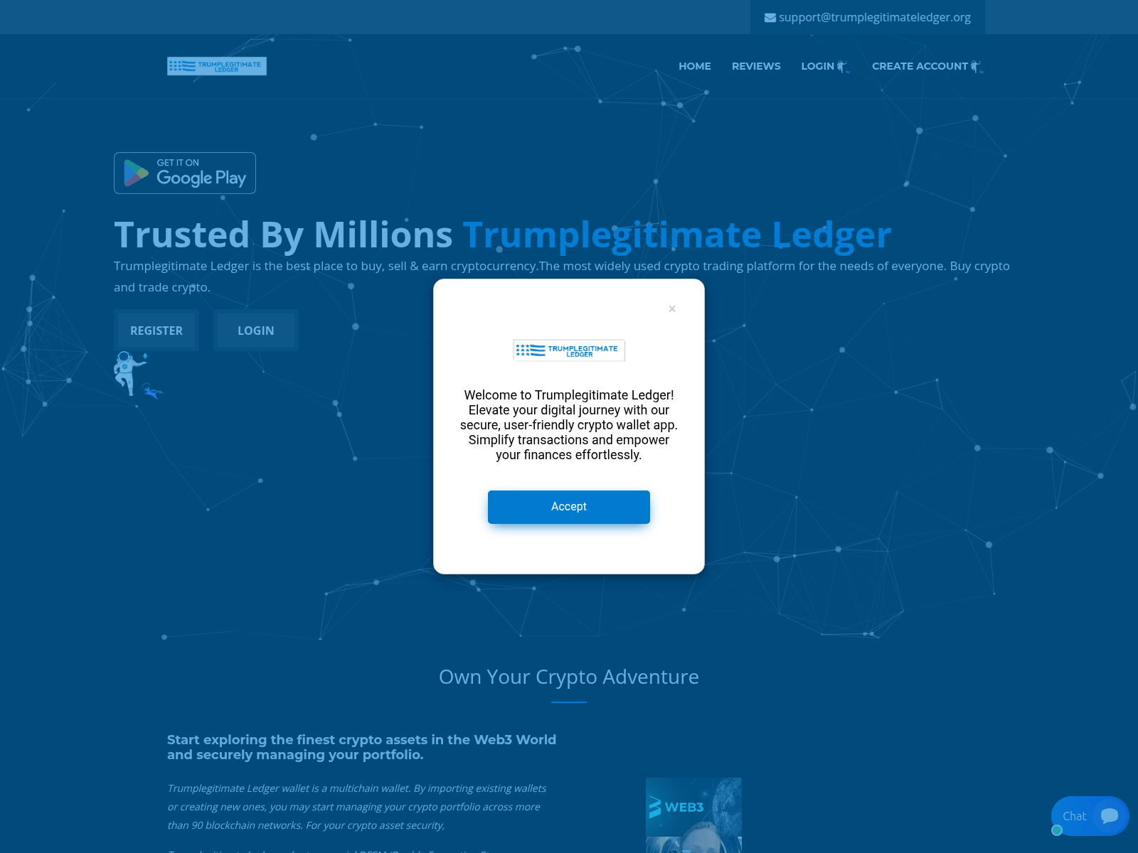 Screenshot of trumplegitimateledger.org