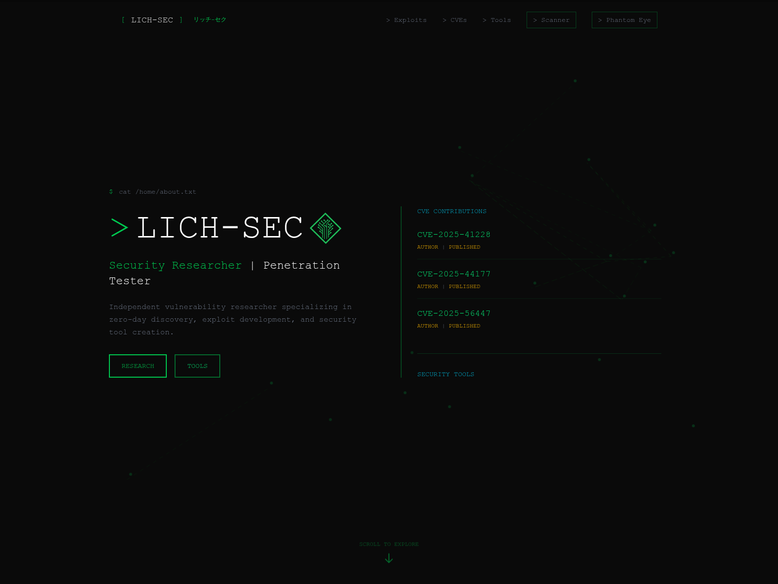 Screenshot of phantom-eye.io