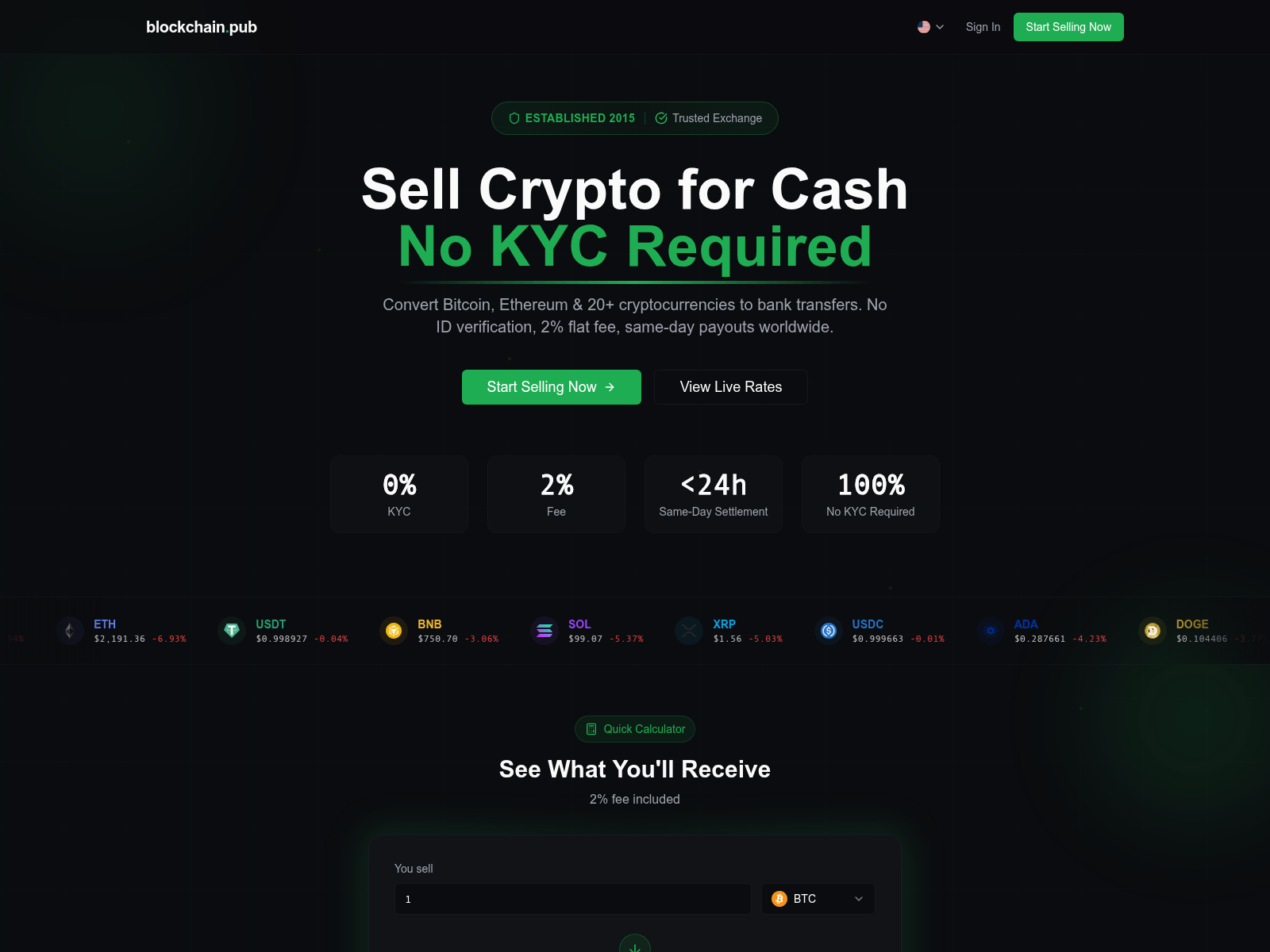 Screenshot of blockchain.pub