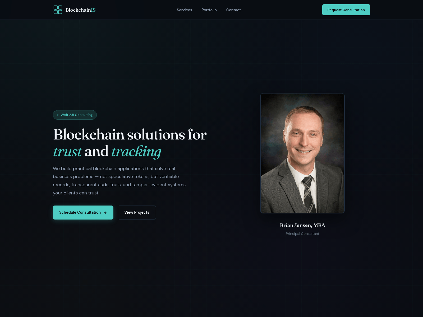 Screenshot of blockchainintegrationstrategies.com