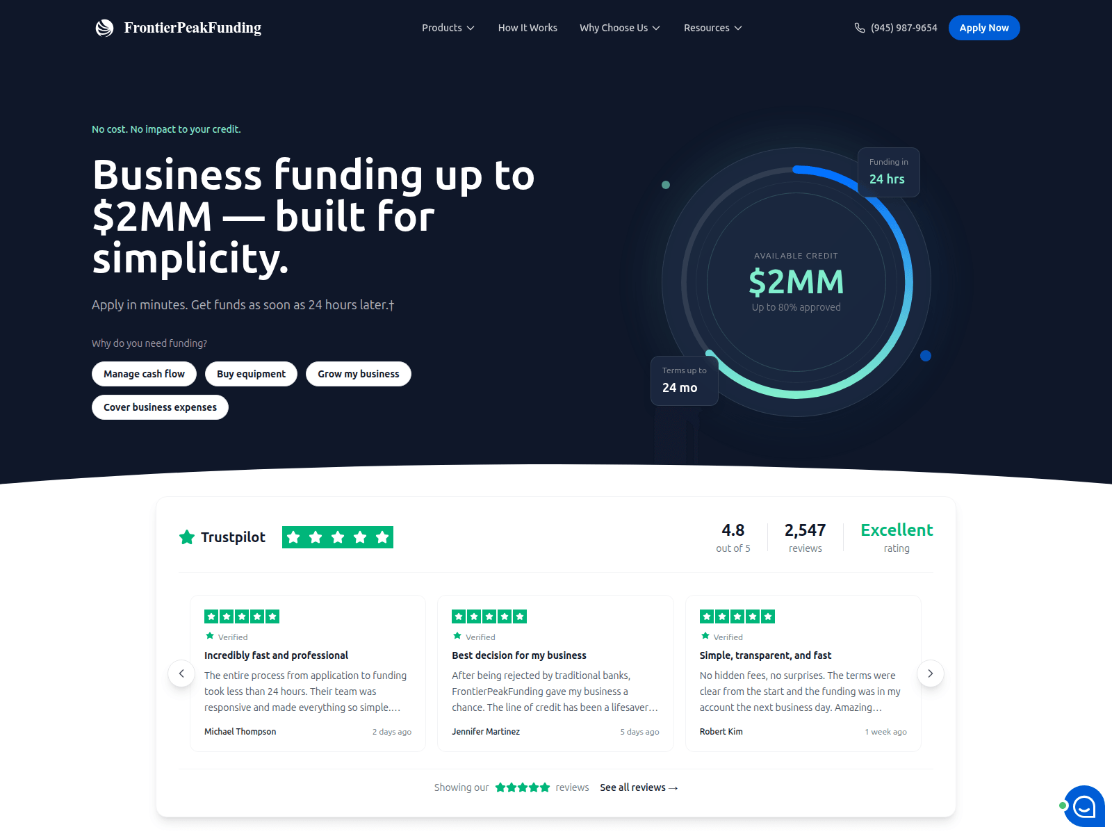 Screenshot of frontierpeakfunding.com