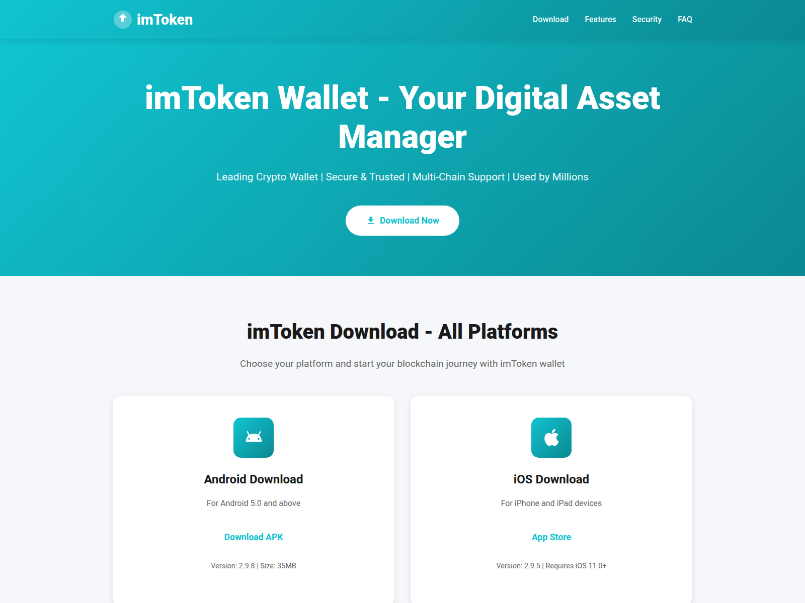 Screenshot of imtoken-wallet.org.cn
