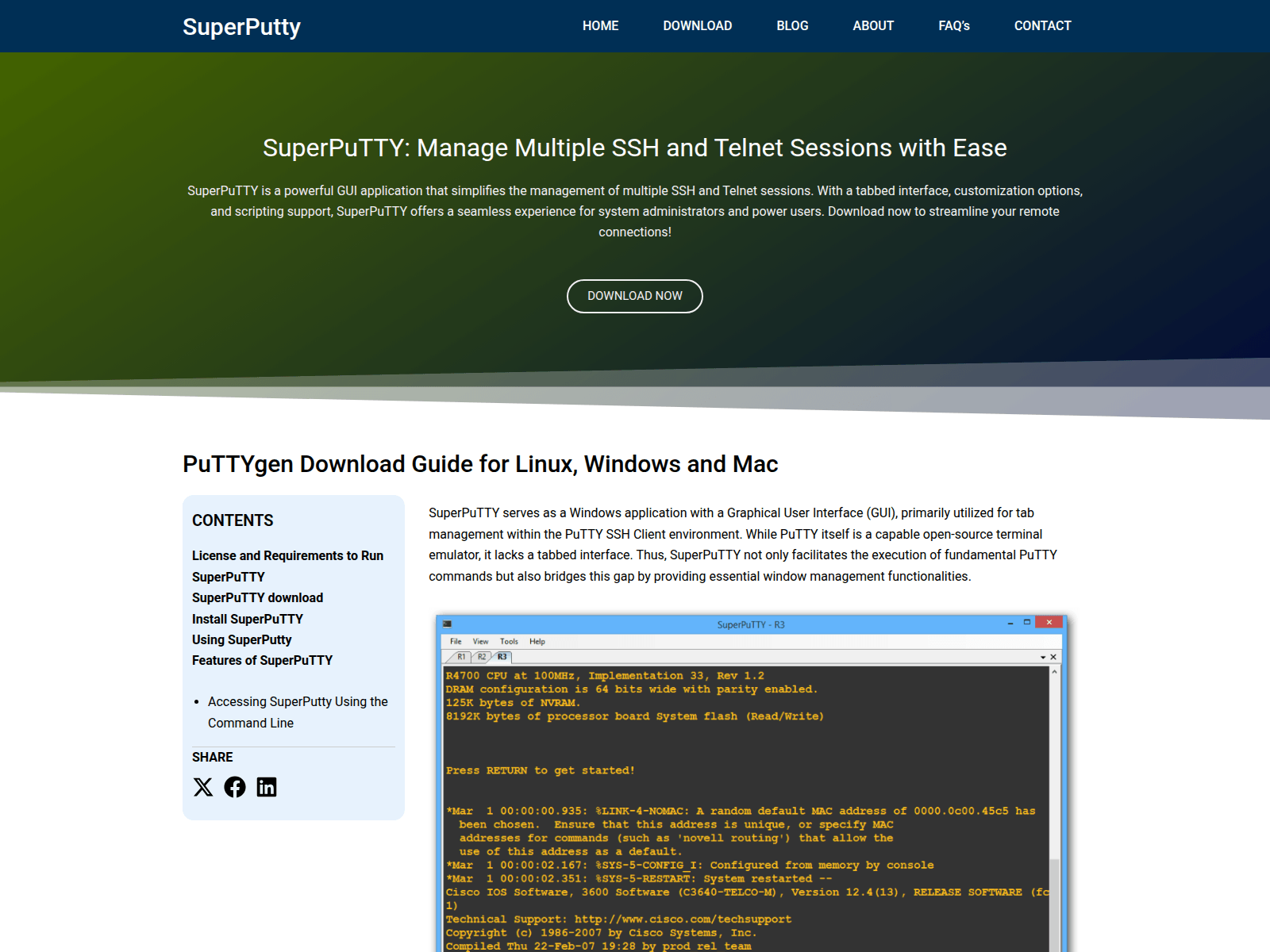 Screenshot of superputty.org