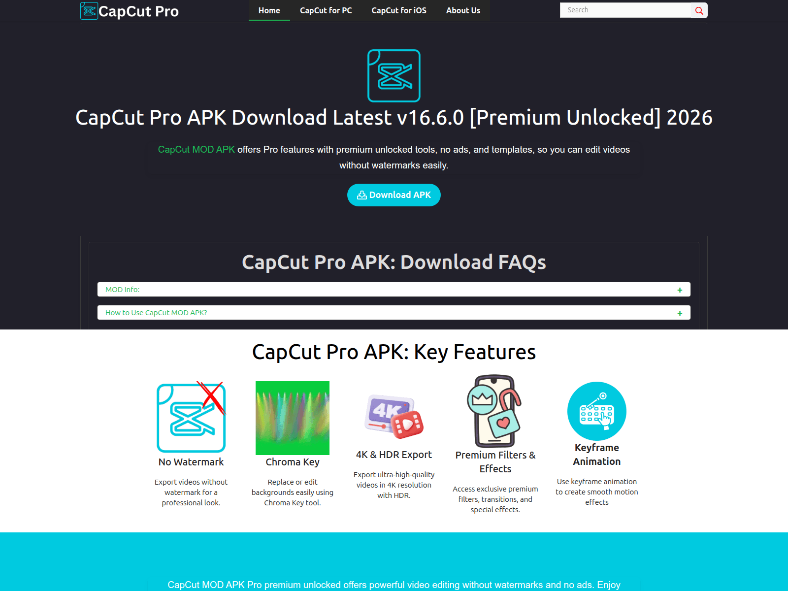 Screenshot of capcut.to