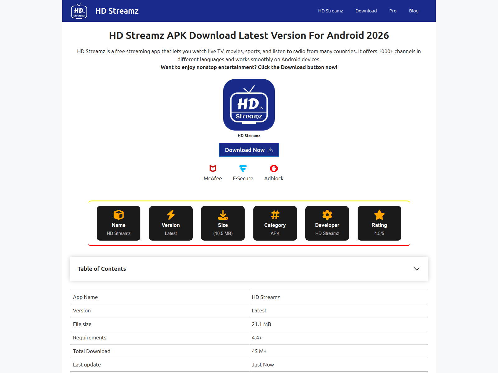 Screenshot of hdstreamz2.com