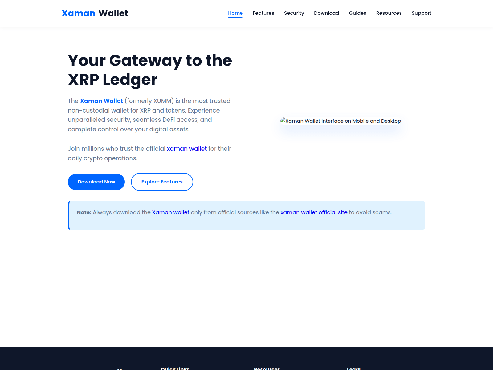 Screenshot of xaman-app.world
