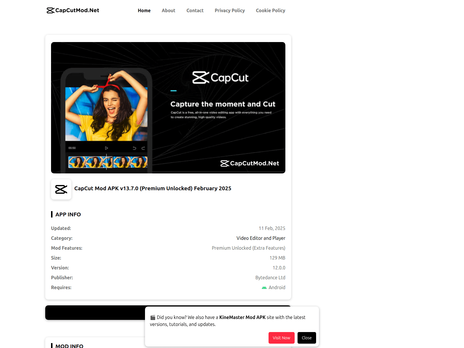 Screenshot of capcutmod.net