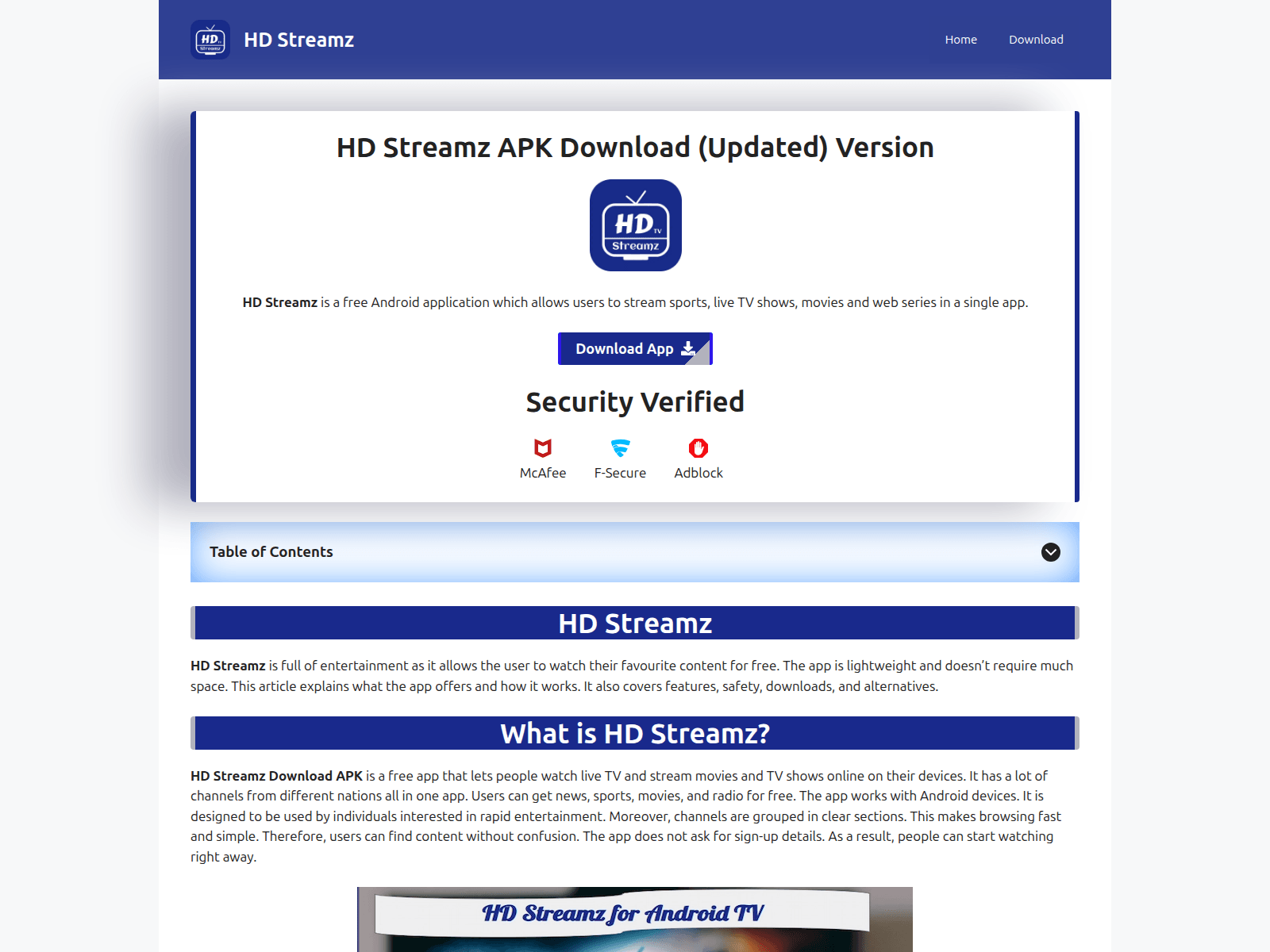 Screenshot of hdstreamzss.com