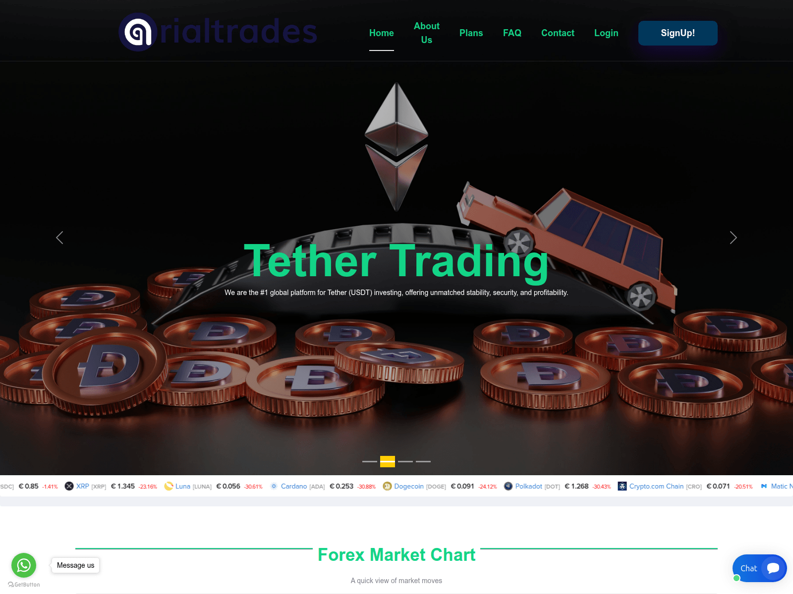 Screenshot of arialtrades.com