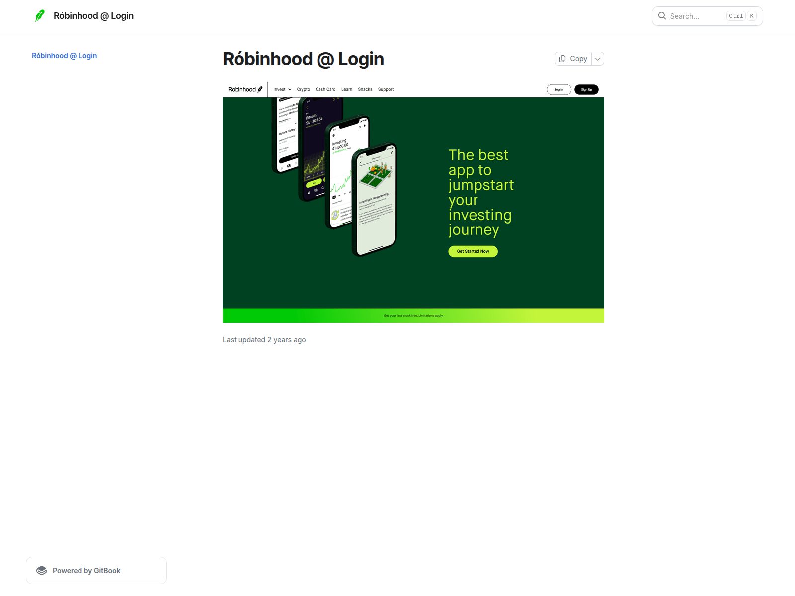 Screenshot of robinhoxblogin.gitbook.io