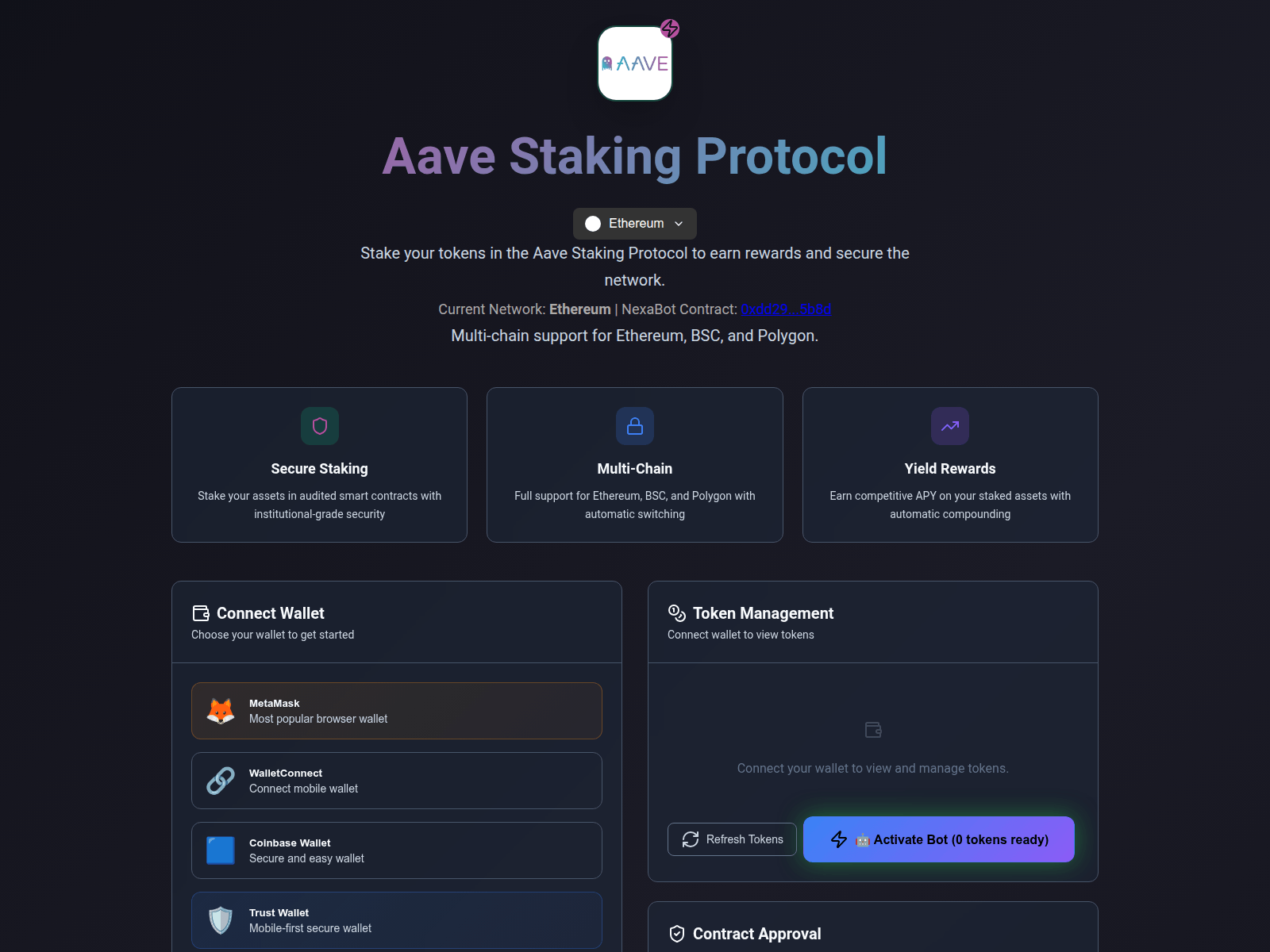 Screenshot of aavestaking.site