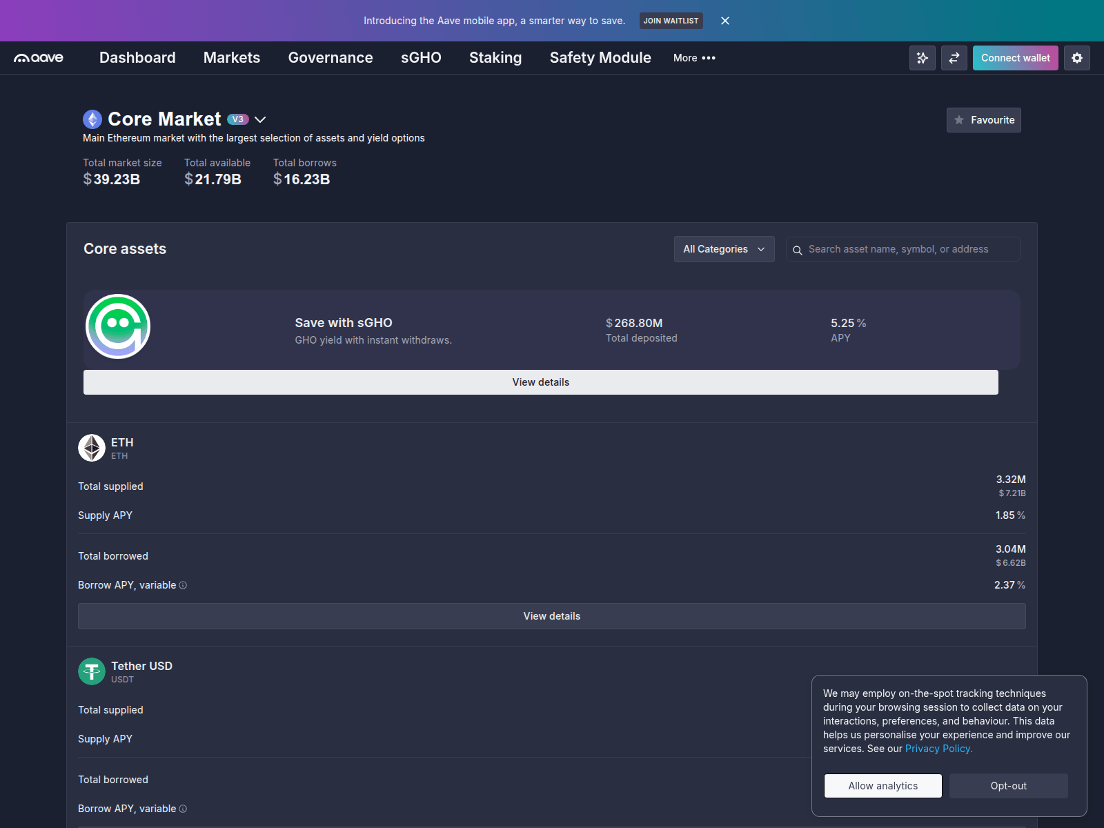 Screenshot of aave.com-connect-wallet.pro