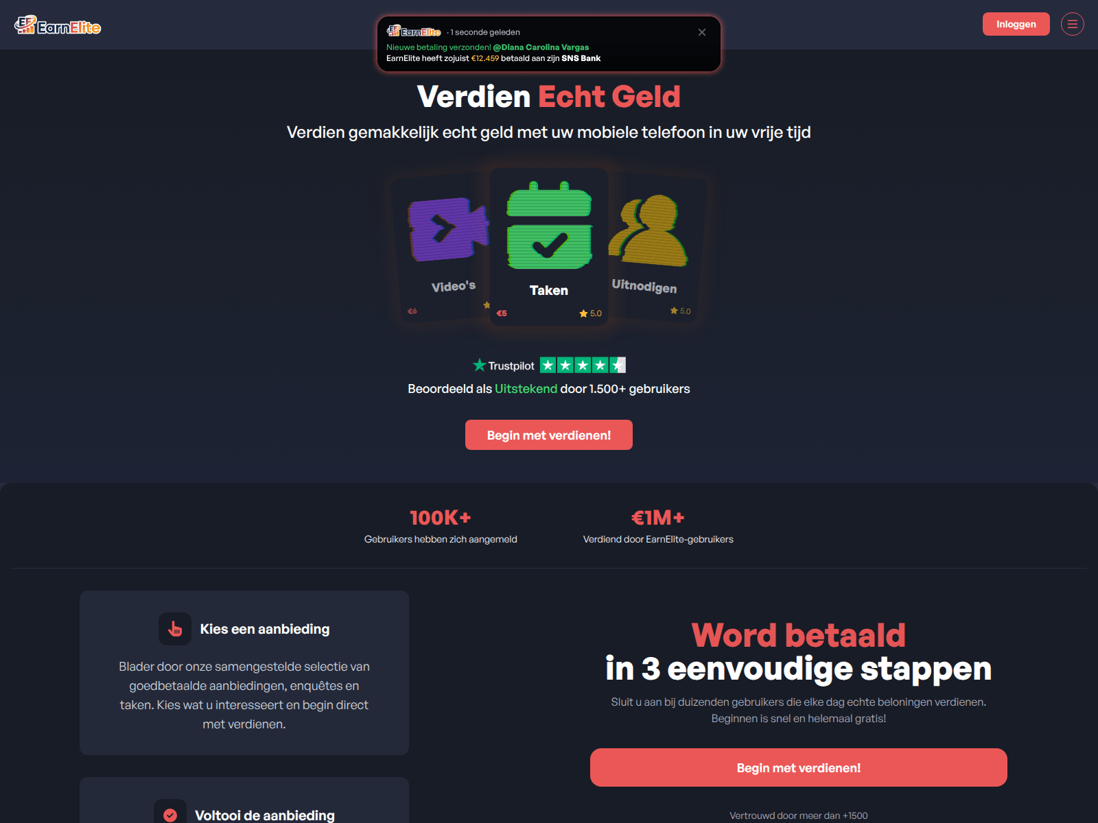 Screenshot of earneyyte-bdkici.xyz