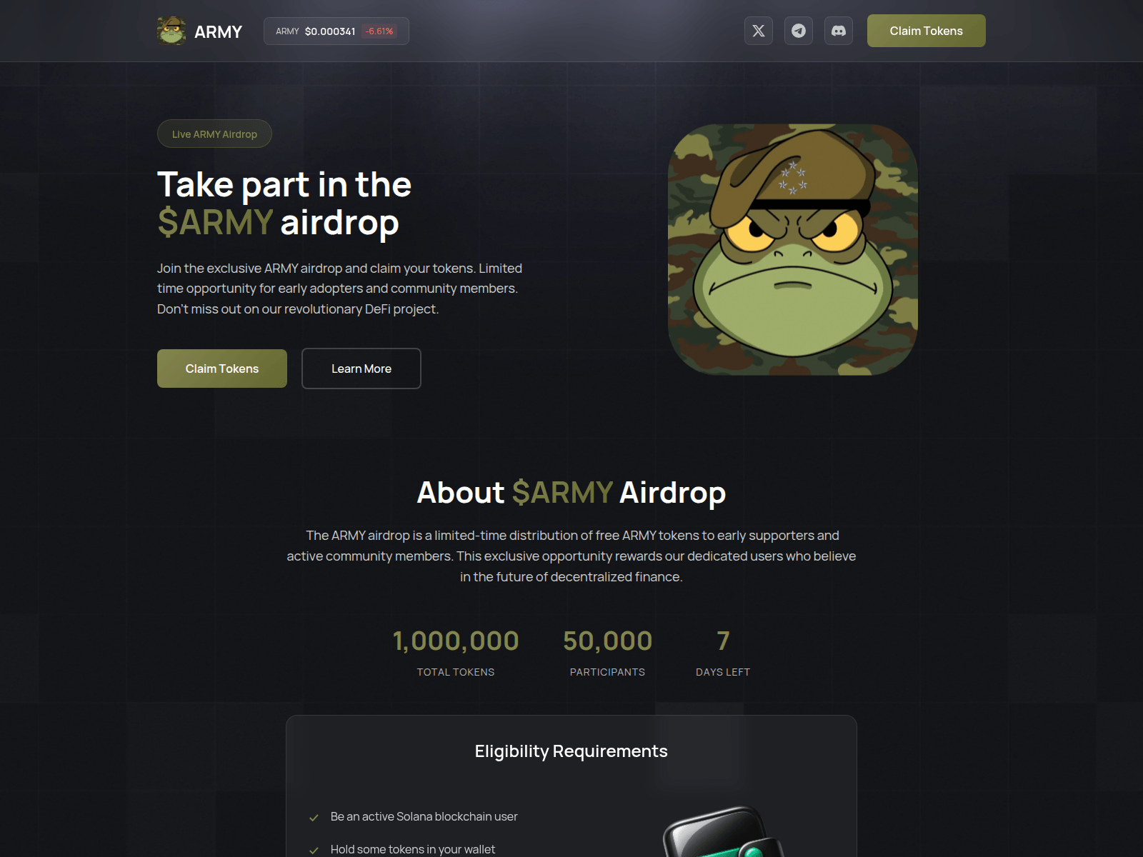 Screenshot of army-event.fun