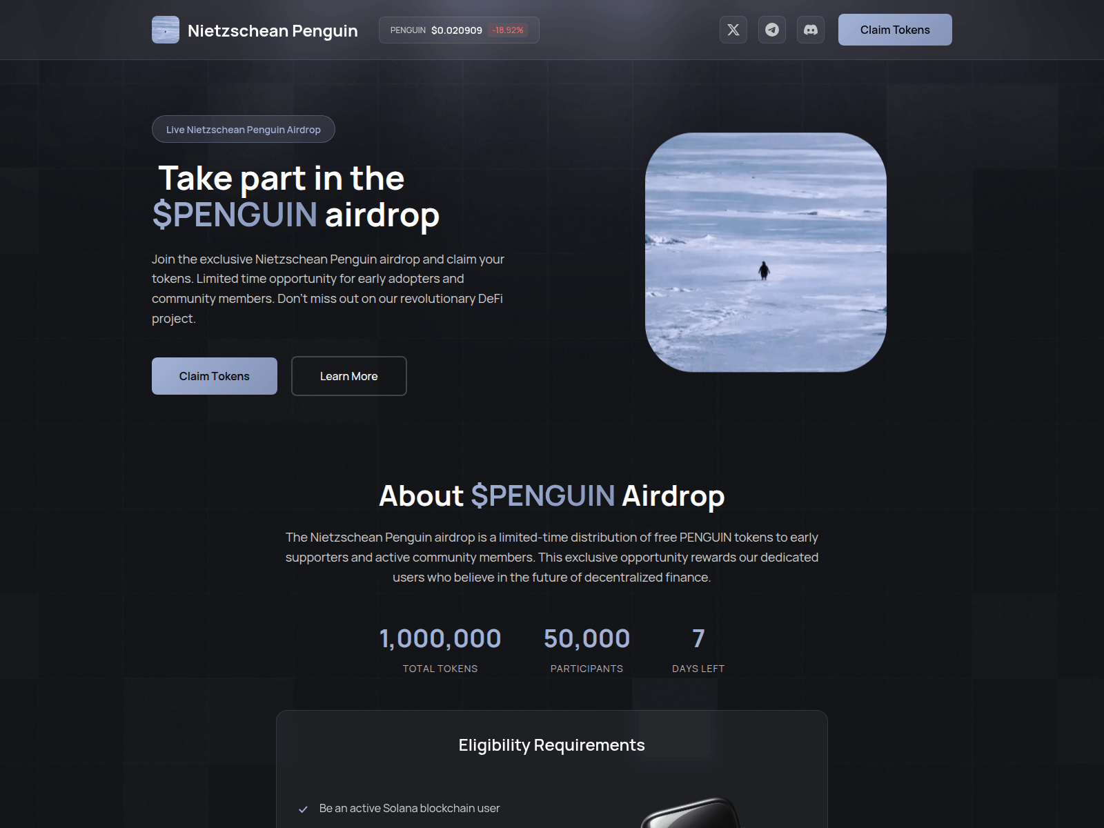 Screenshot of penguin-event.fun