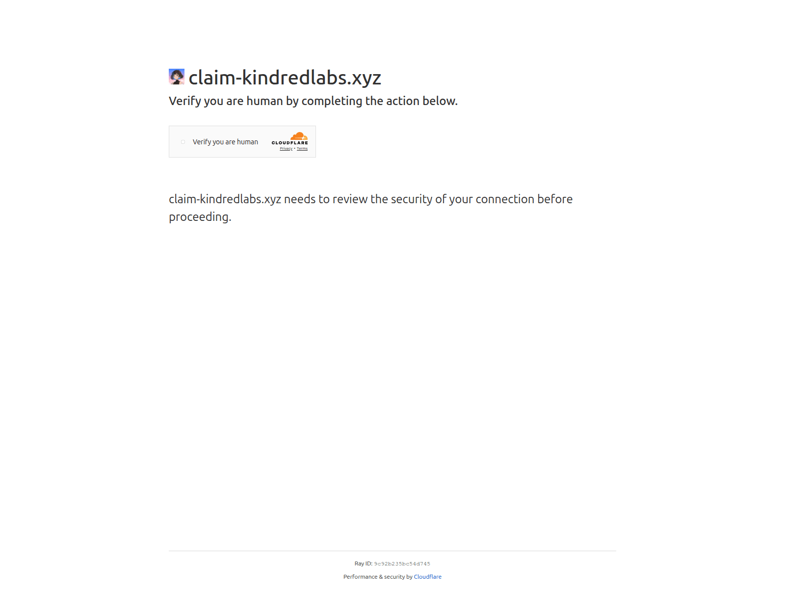 Screenshot of claim-kindredlabs.xyz