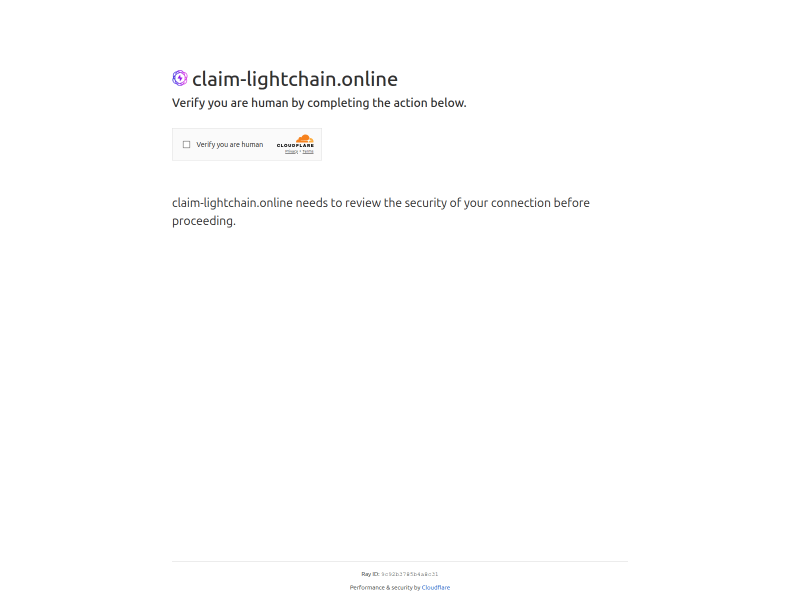 Screenshot of claim-lightchain.online