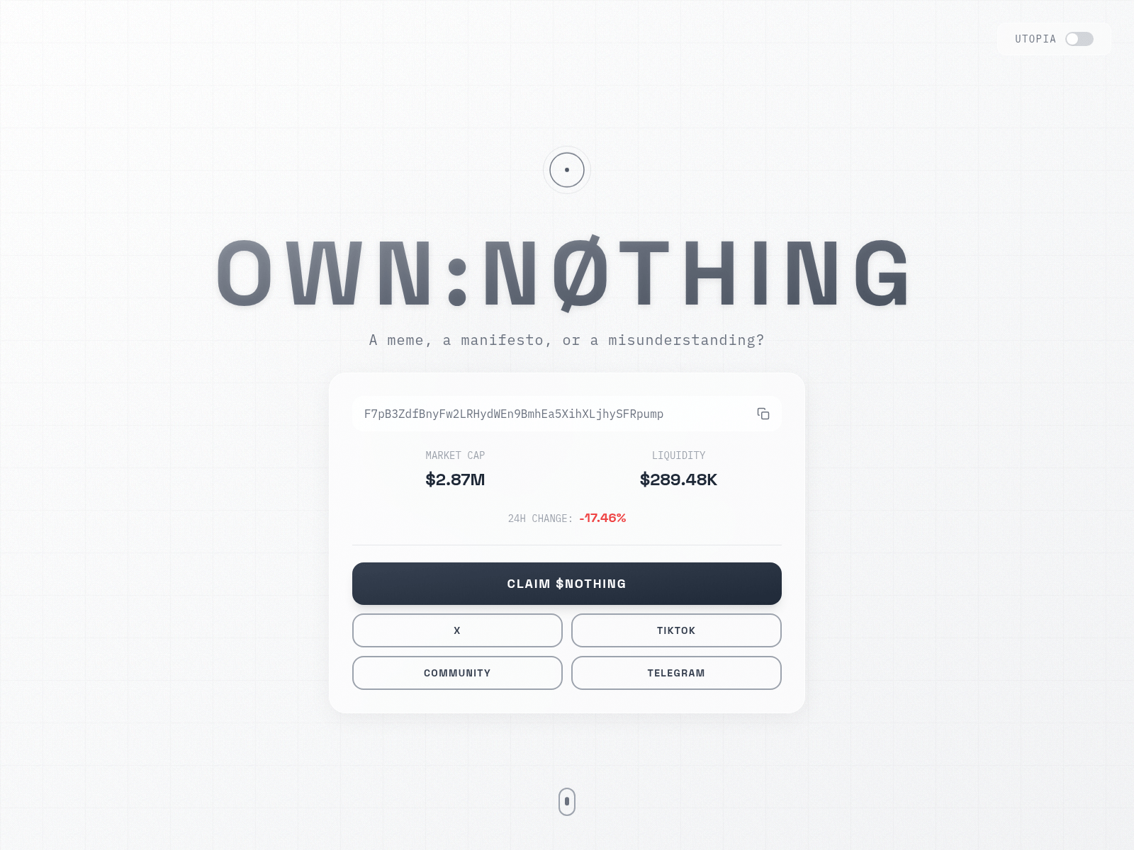 Screenshot of claim-ownnothing.xyz