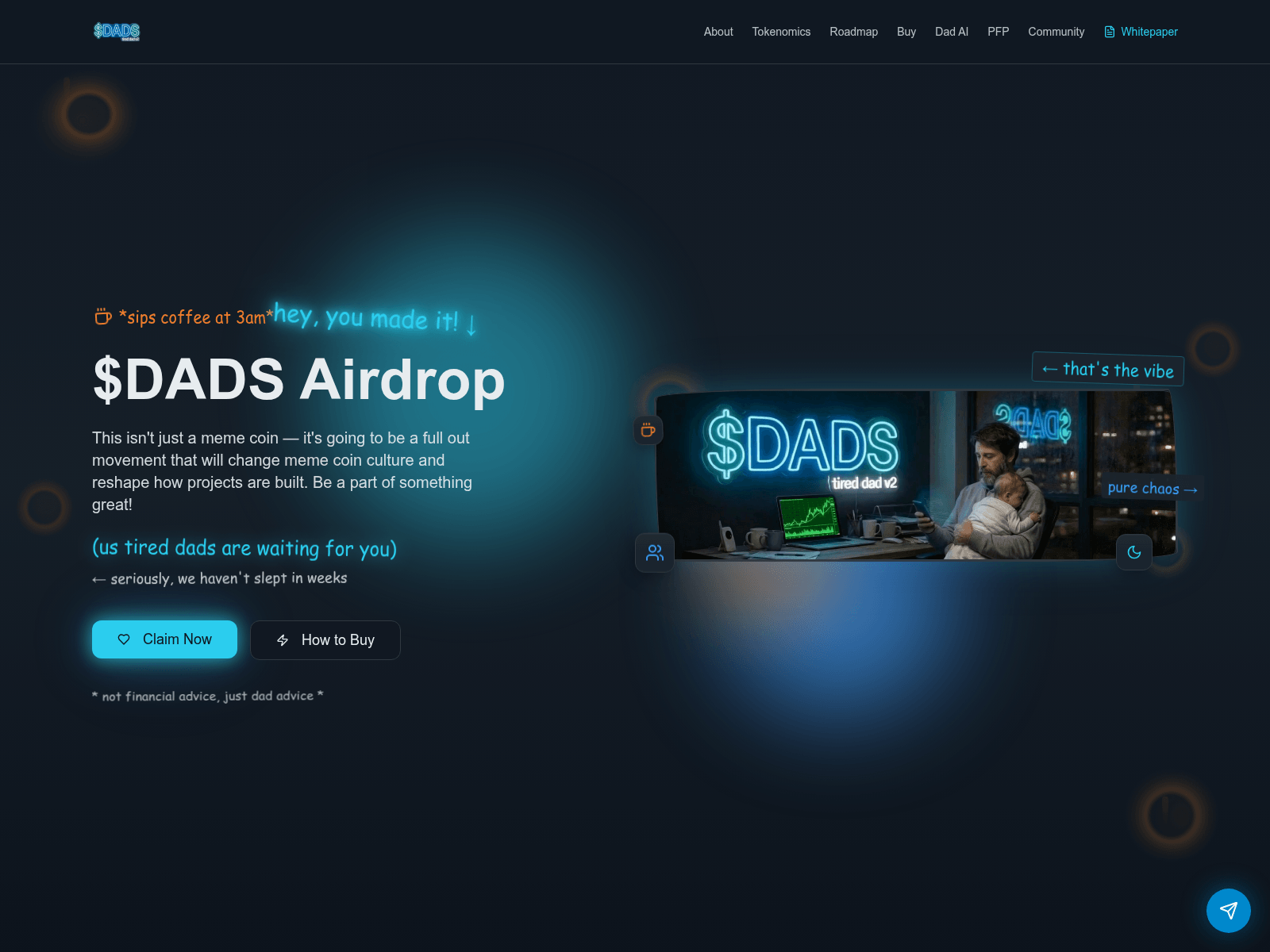 Screenshot of claim-tireddadsv2.com