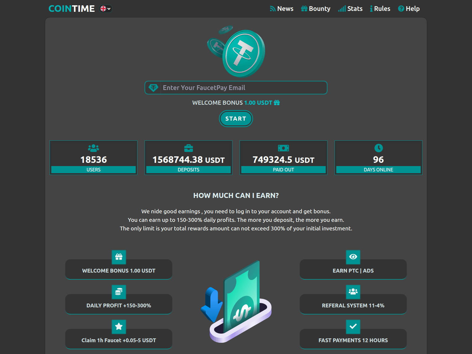 Screenshot of coin-time.space