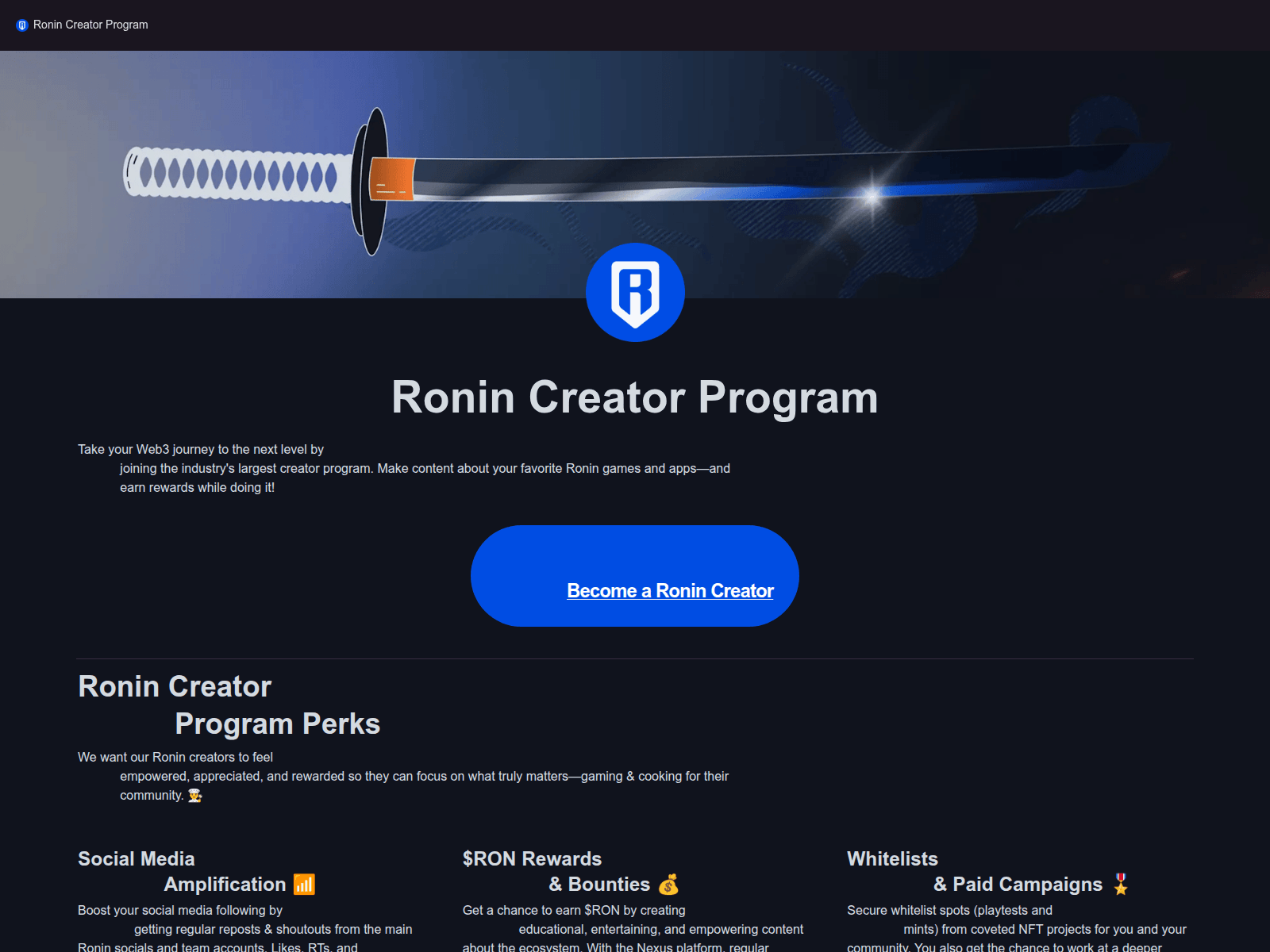 Screenshot of roninchains.com