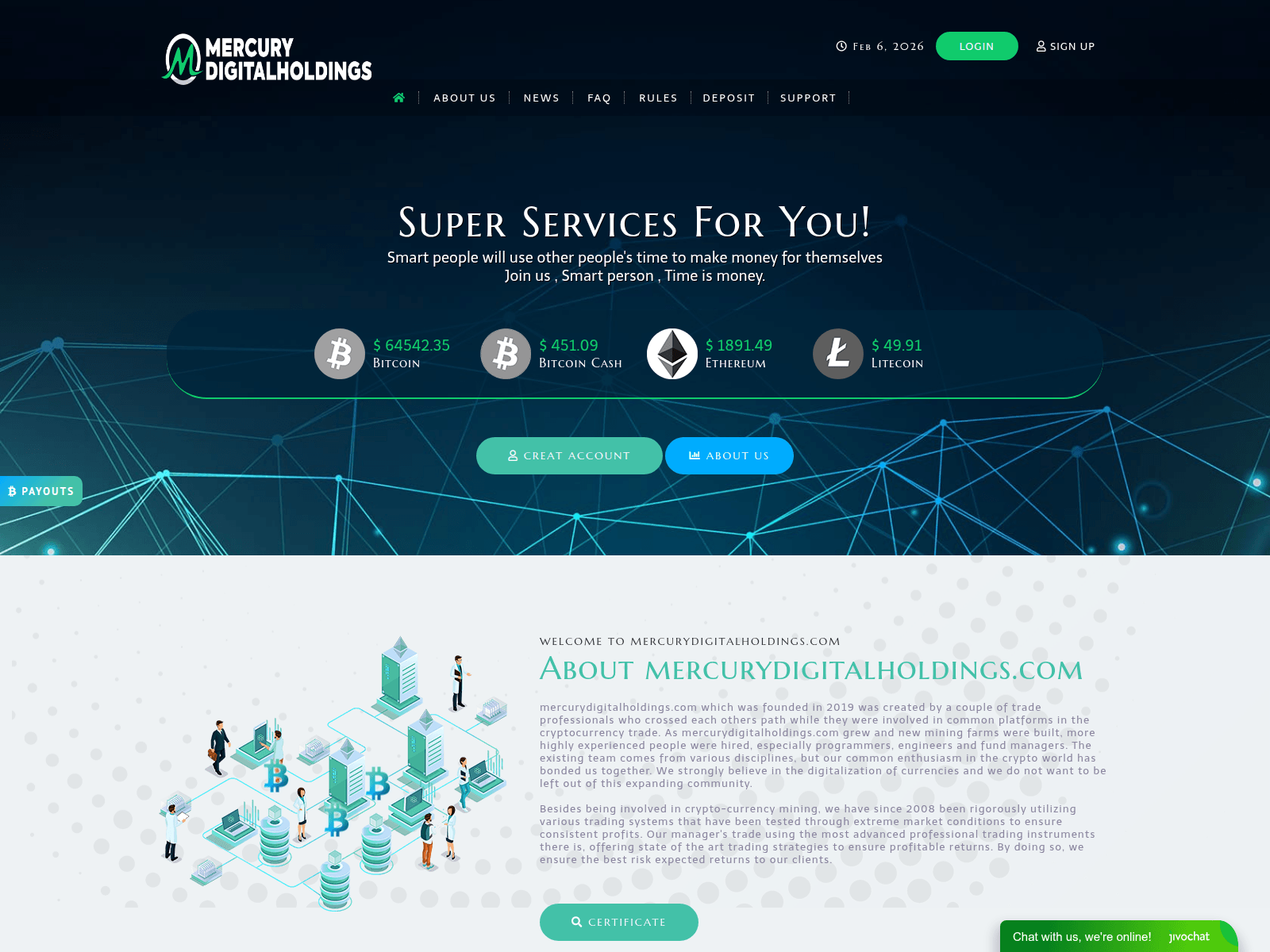 Screenshot of mercurydigitalholdings.com