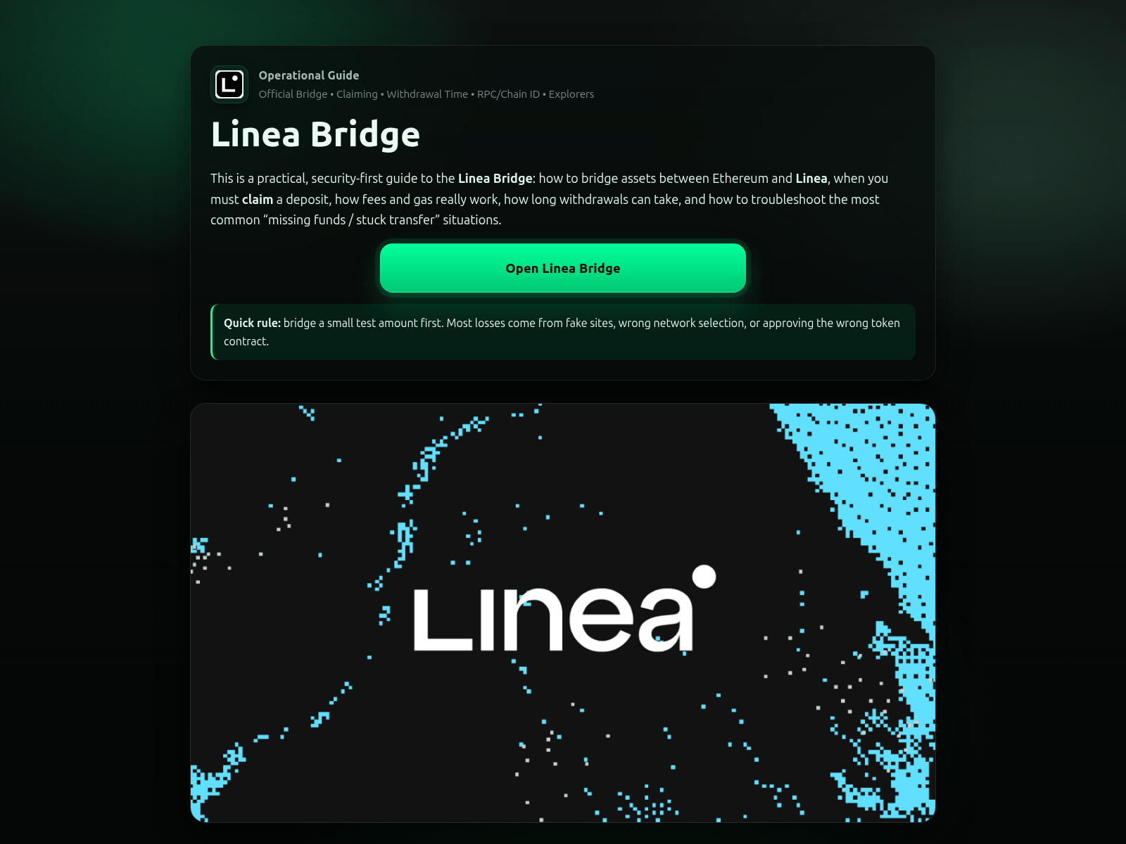 Screenshot of linea-bridge.github.io