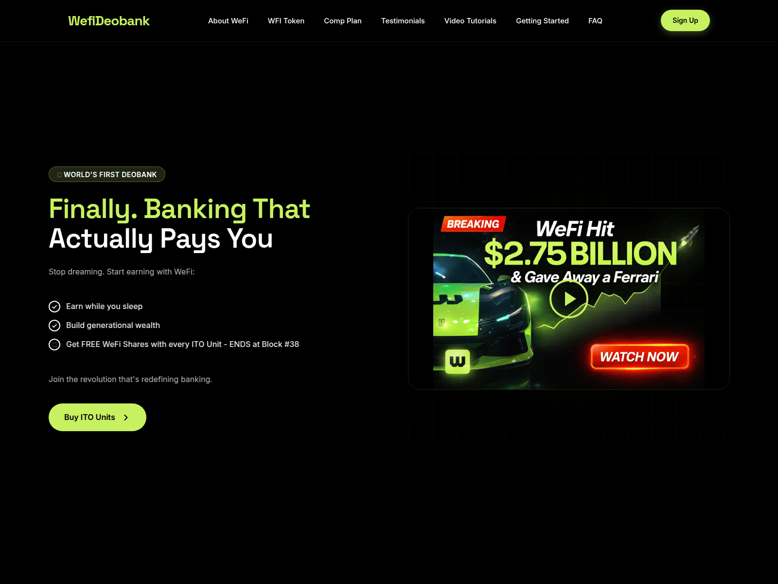 Screenshot of wefideobank.team