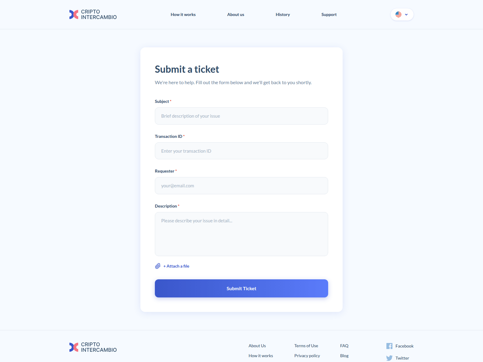 Screenshot of criptointercambio.support