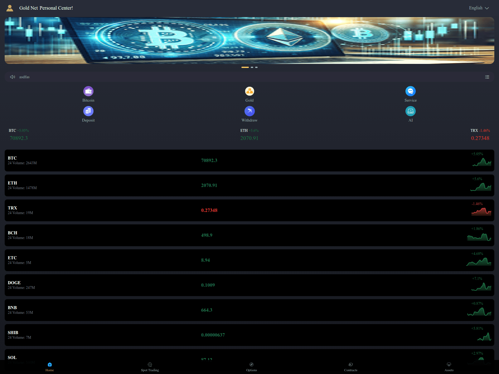 Screenshot of goldfuturemall.net