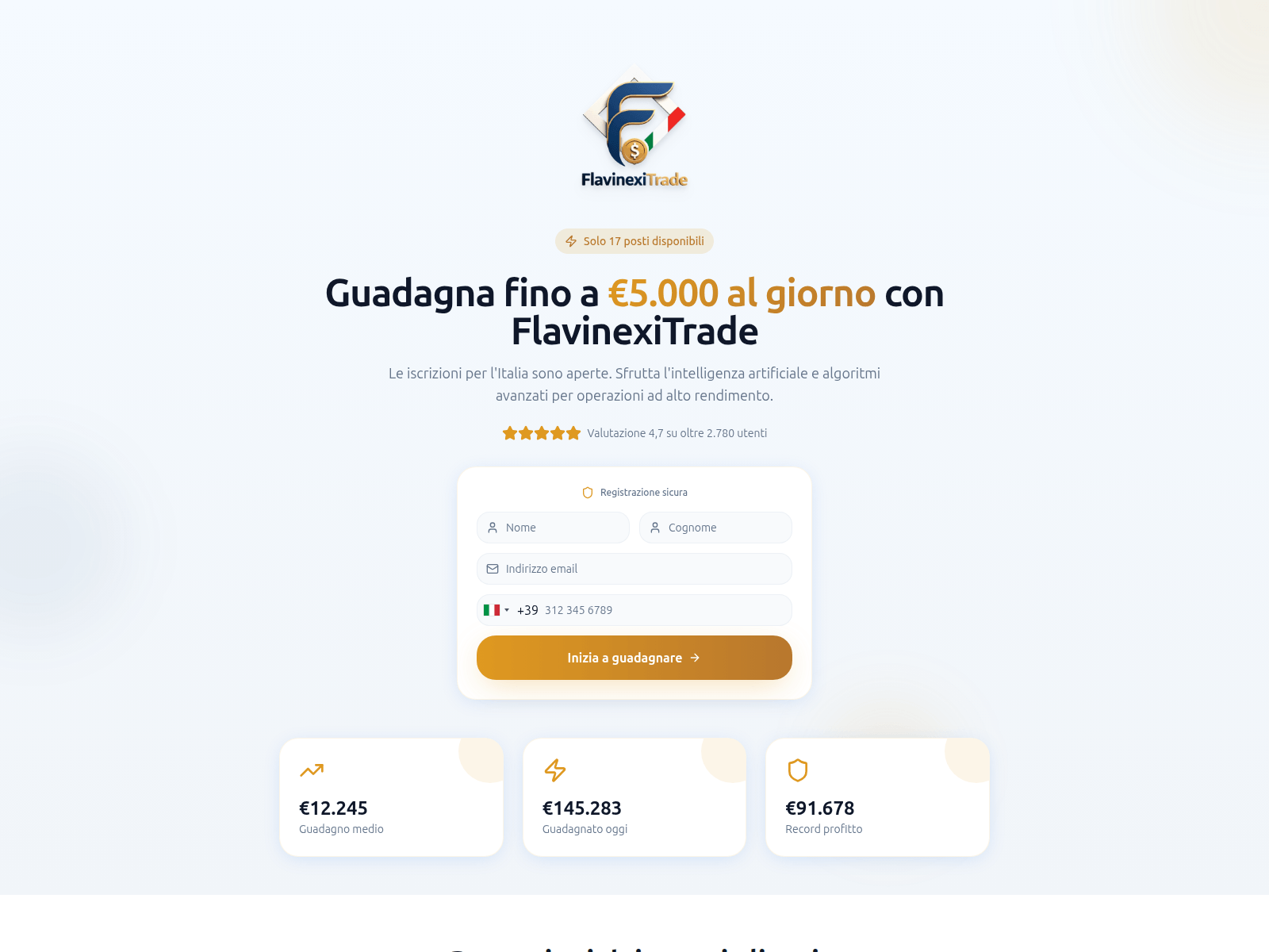 Screenshot of flavinexitrade.com
