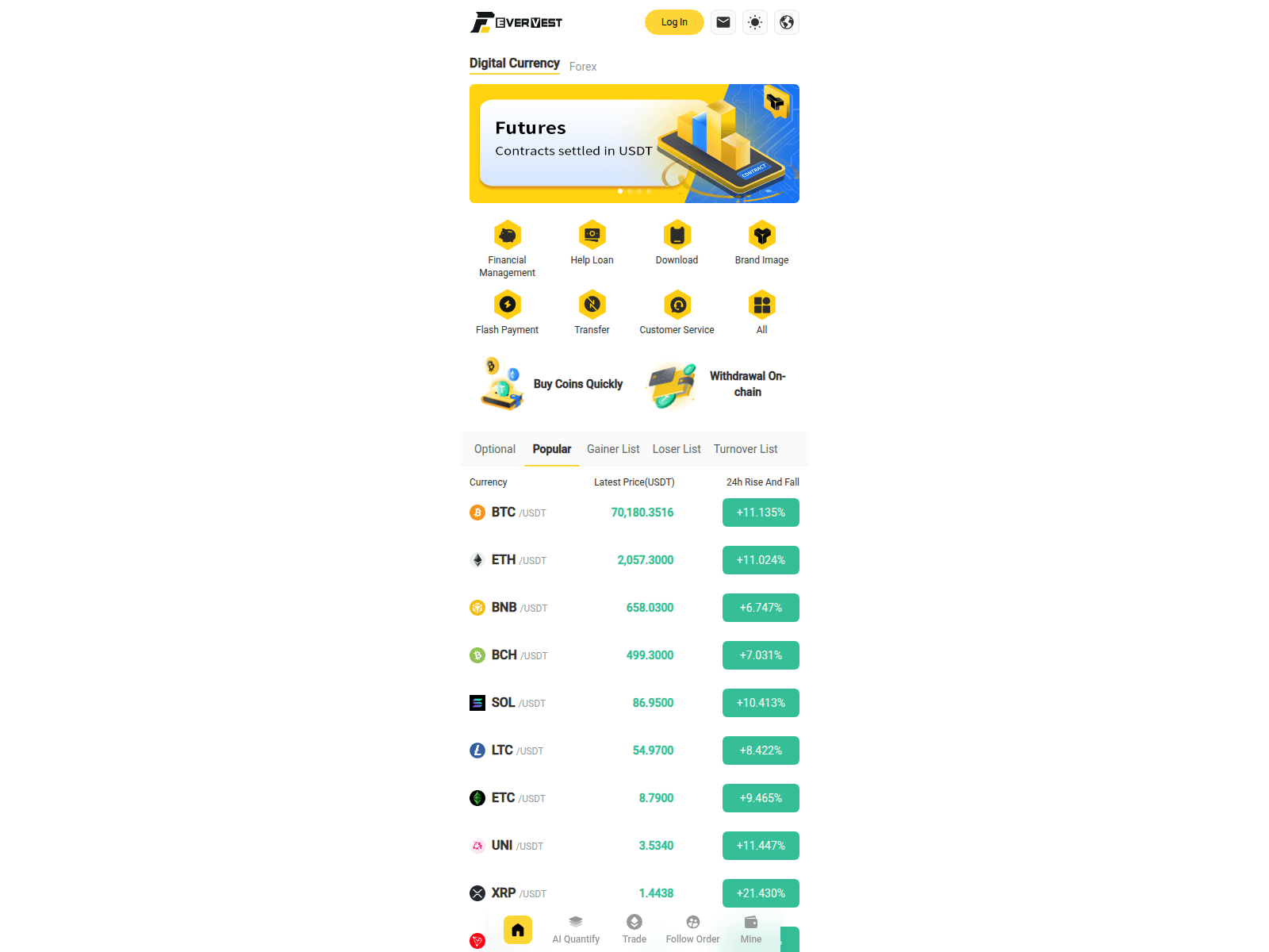 Screenshot of evervest.exchange