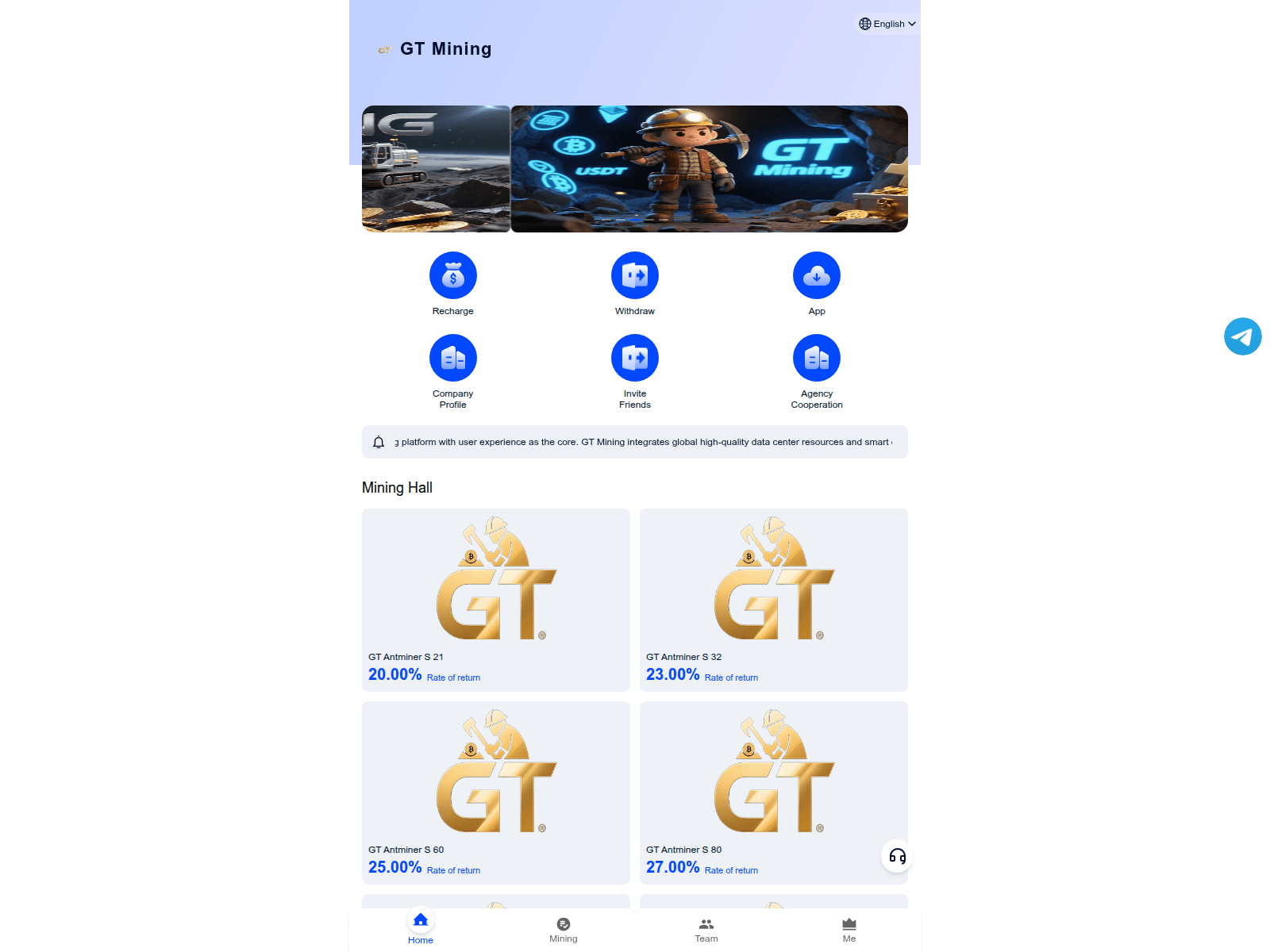 Screenshot of gt-mining.cc