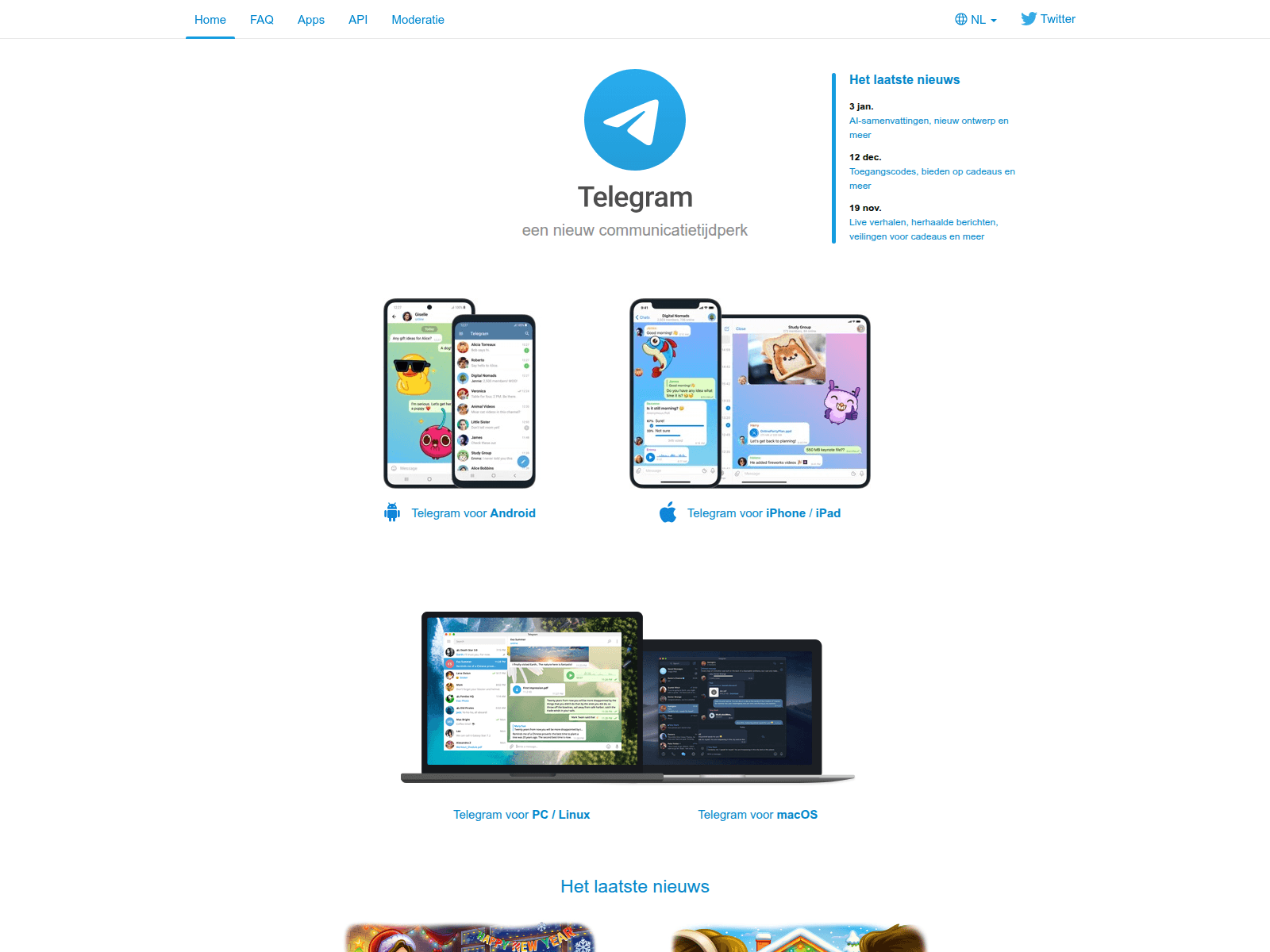 Screenshot of telegram.me