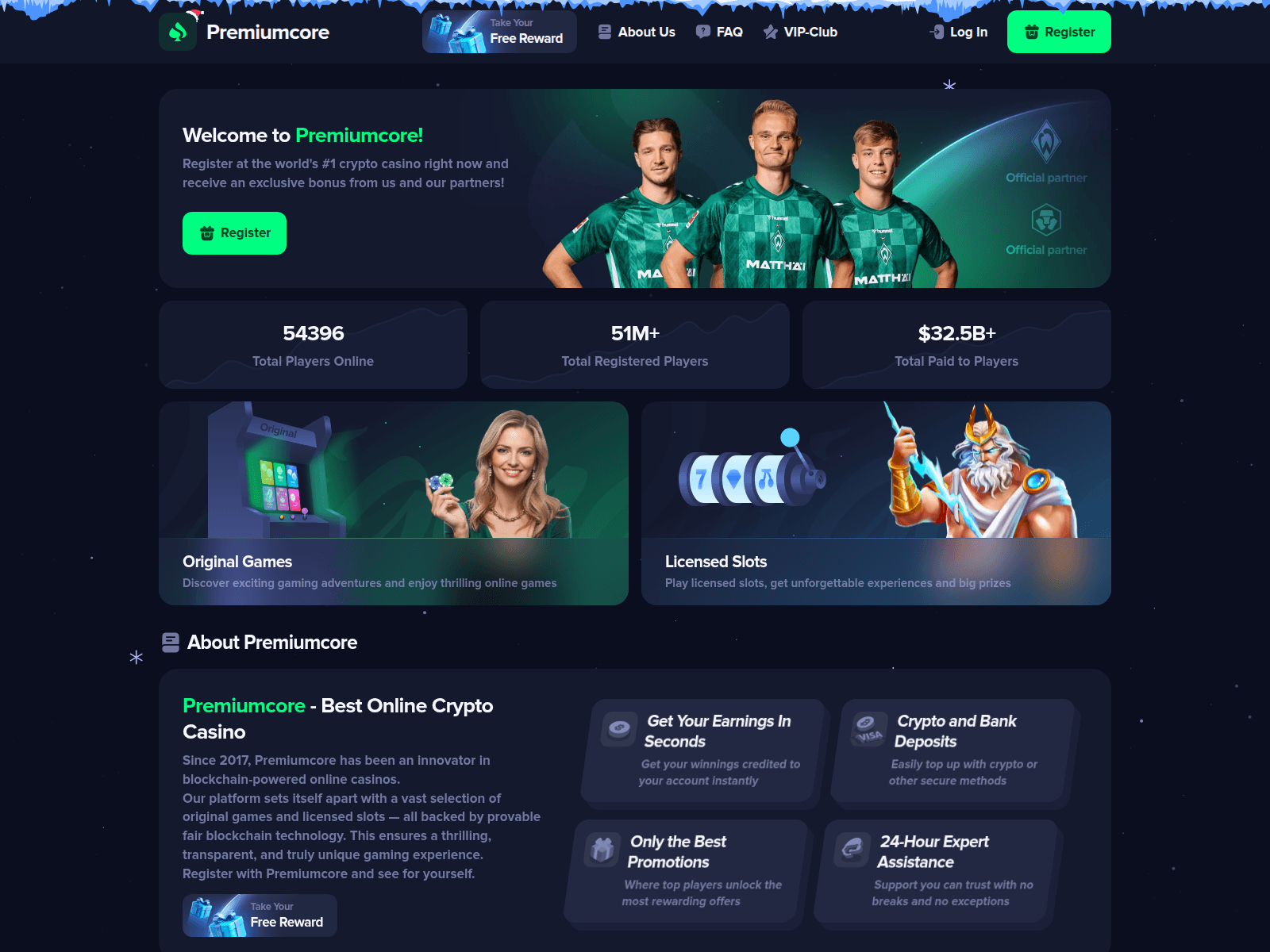 Screenshot of premiumcore.online