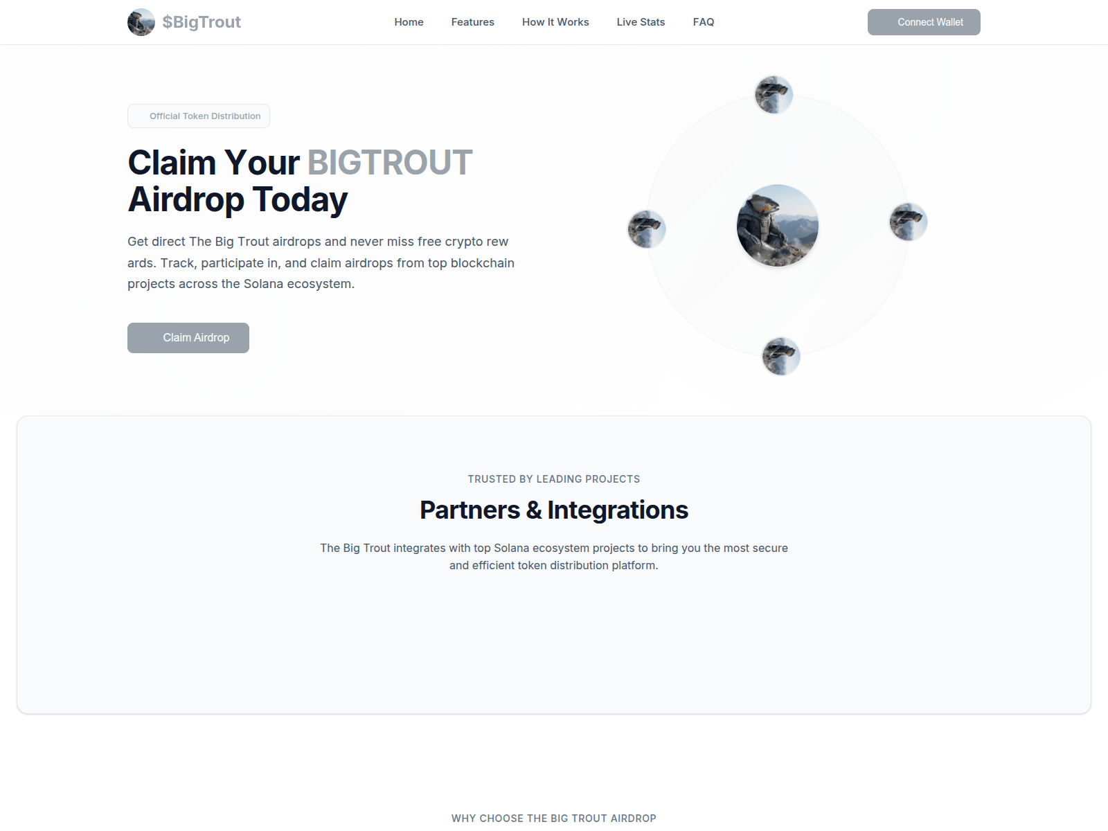 Screenshot of bigtroutcoin.com