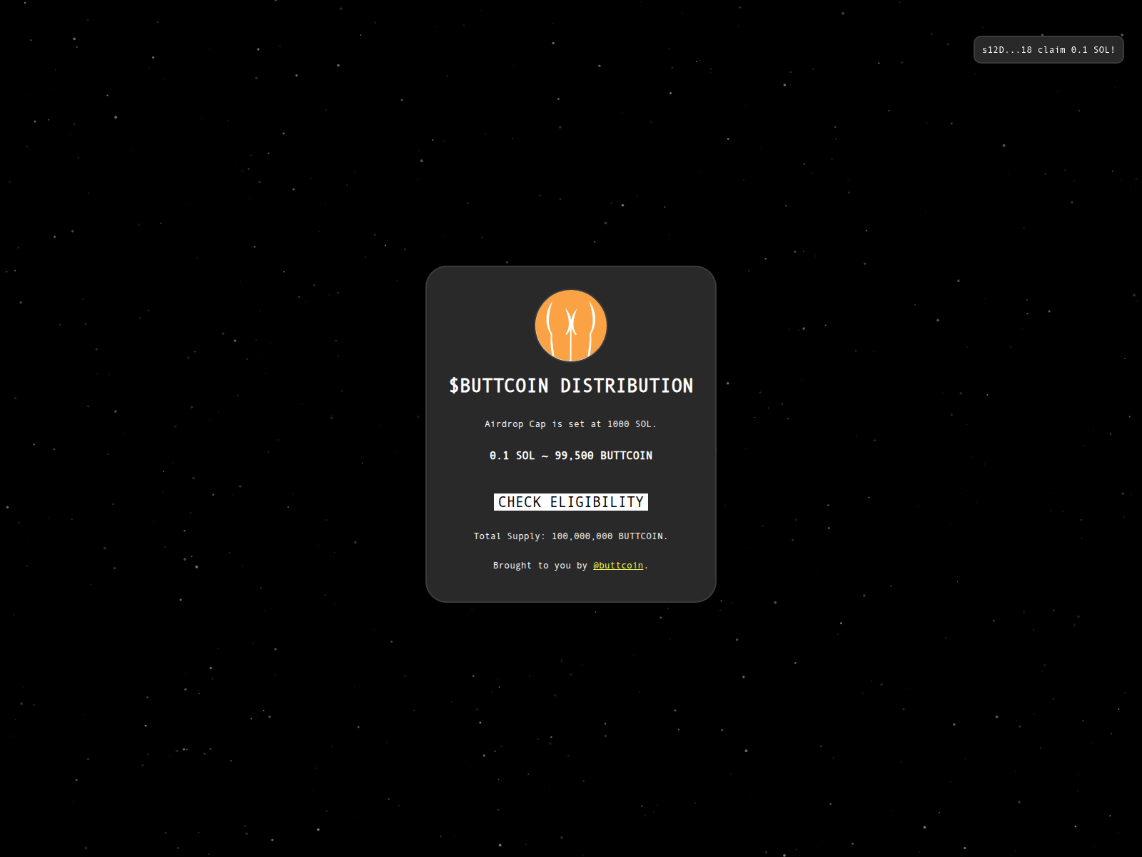 Screenshot of buttcoin-allocation.xyz