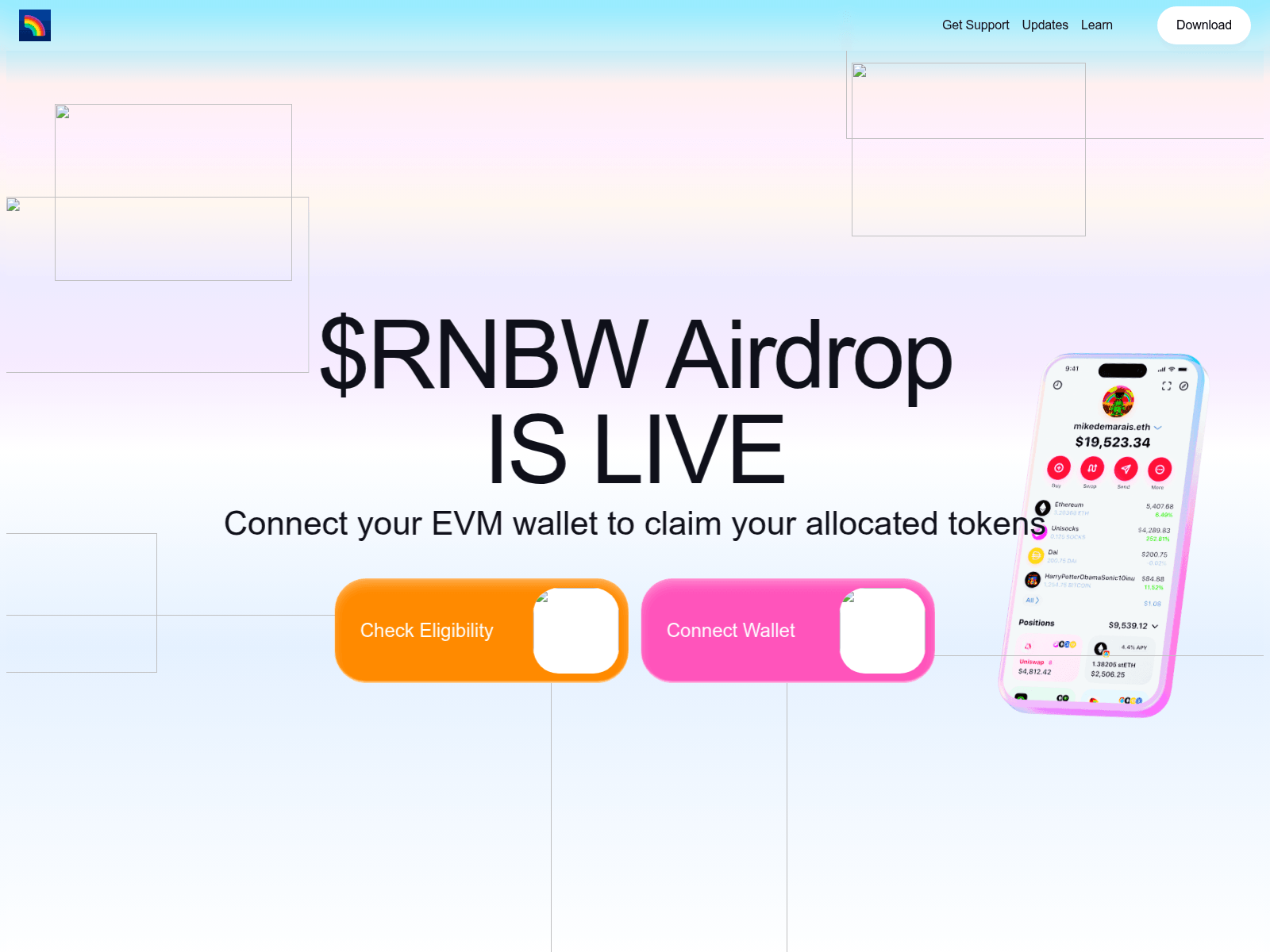 Screenshot of claim.raimbow.xyz