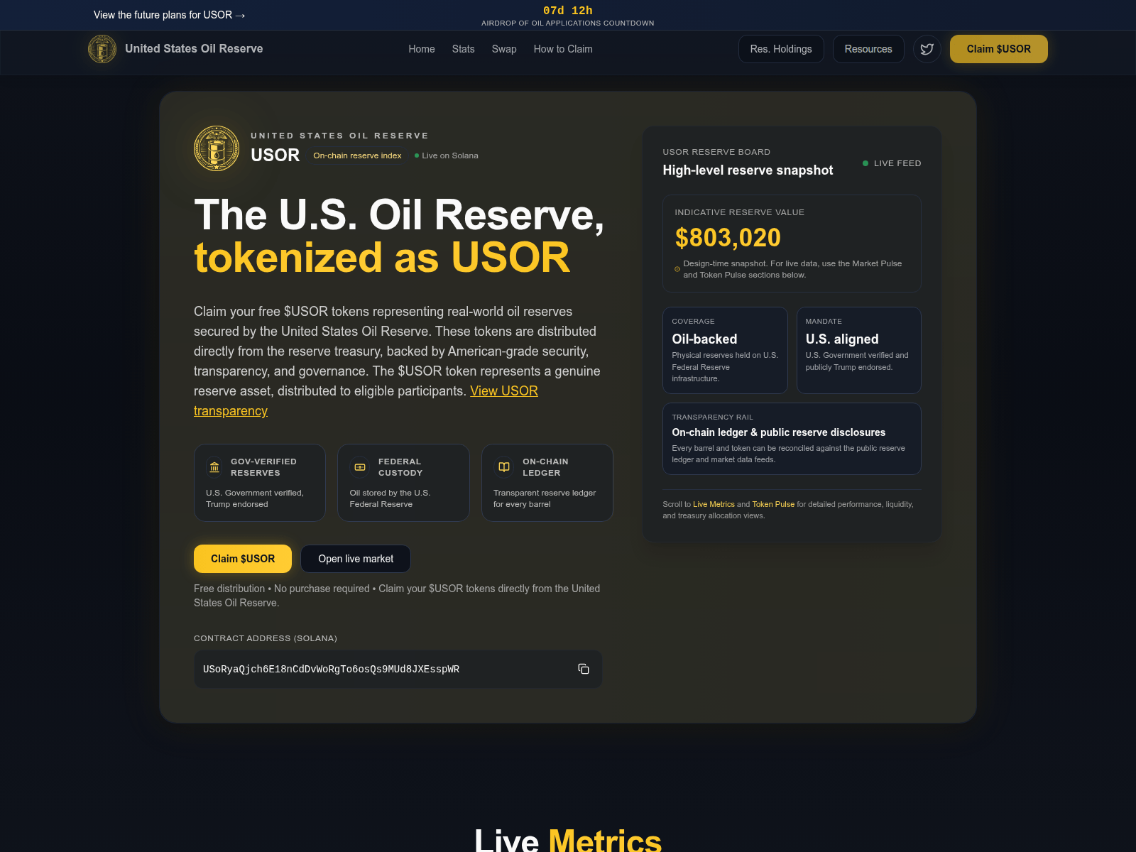 Screenshot of usorcoin.org