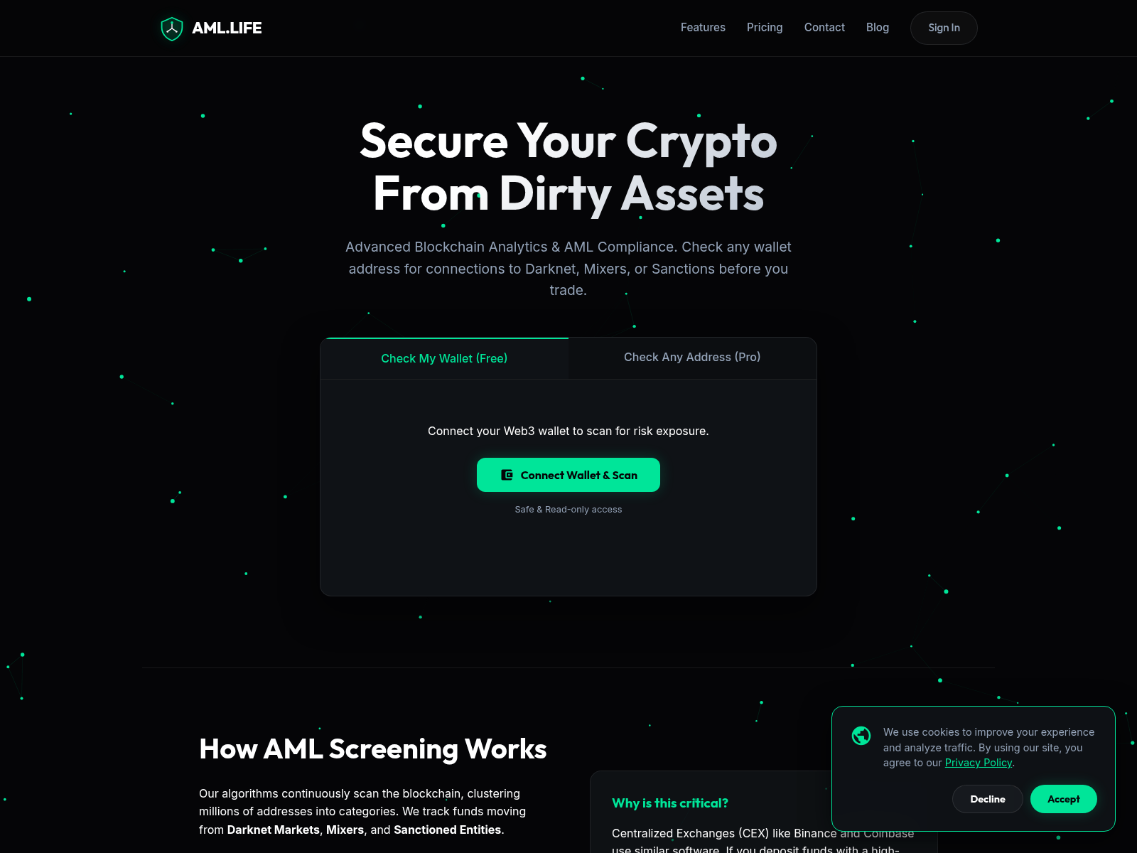 Screenshot of aml.life