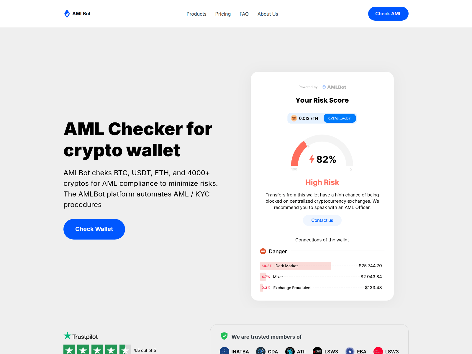 Screenshot of amlbot.ink