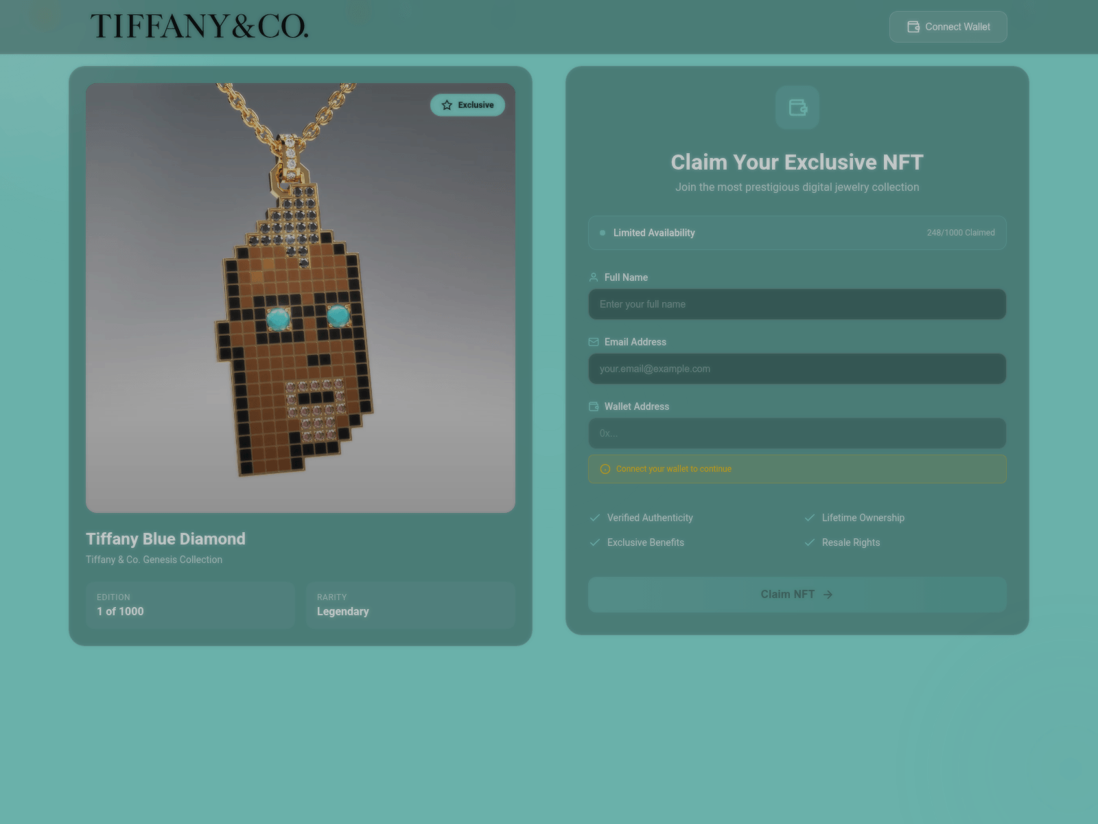 Screenshot of nftiff.rewards-tiffany.com