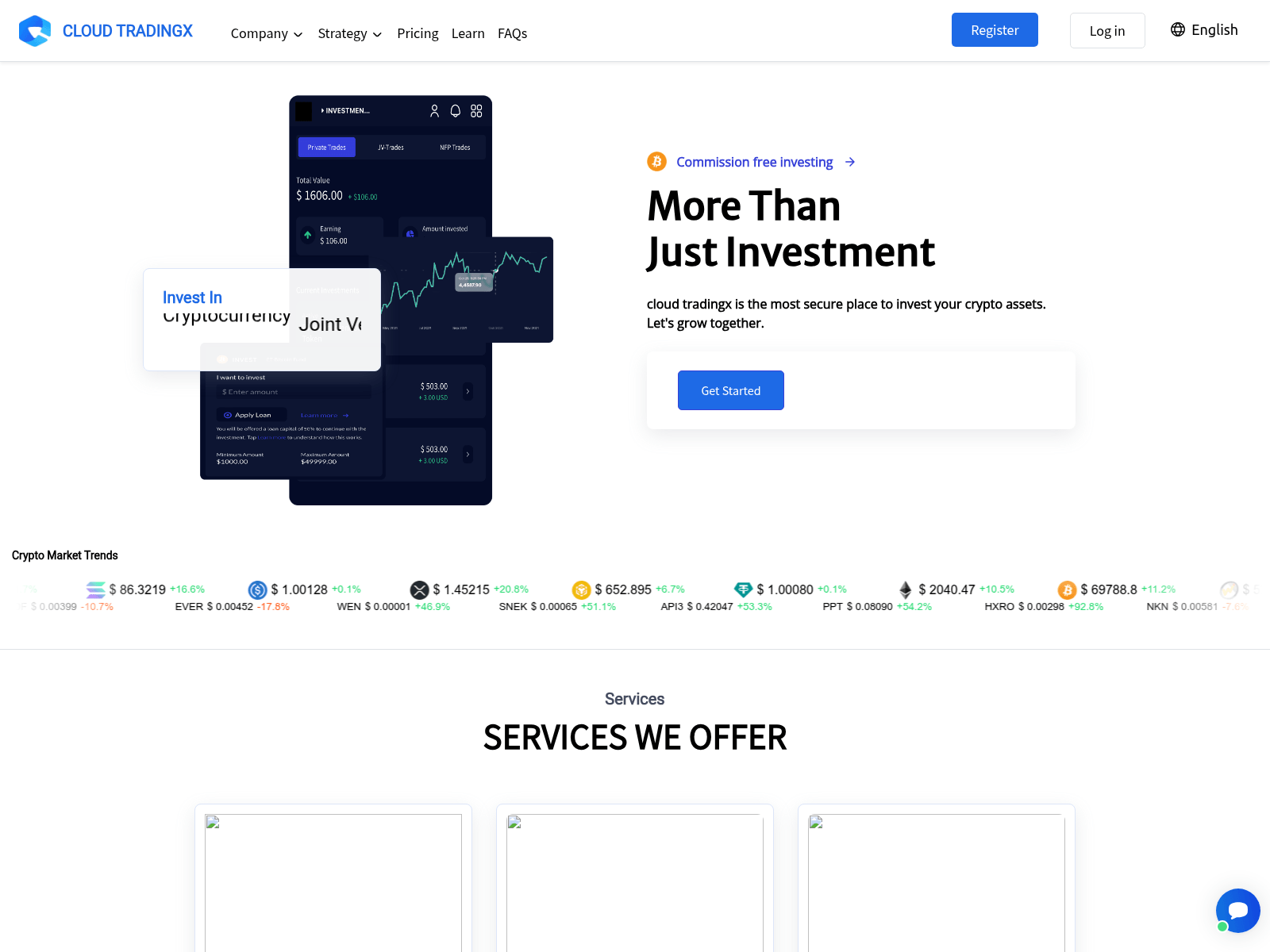 Screenshot of cloudtradingx.com