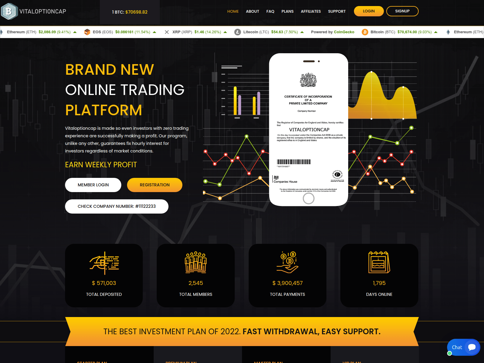 Screenshot of vitaloptioncap.com