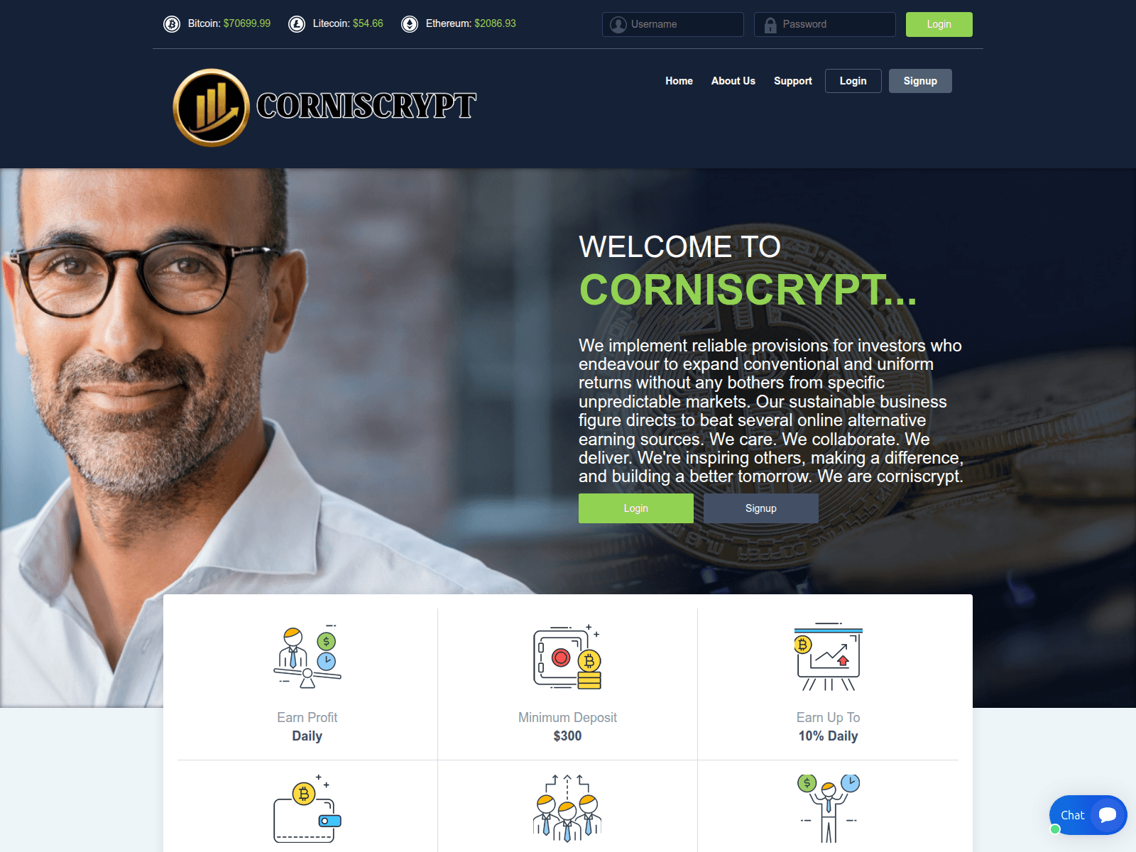 Screenshot of corniiscrypt.net