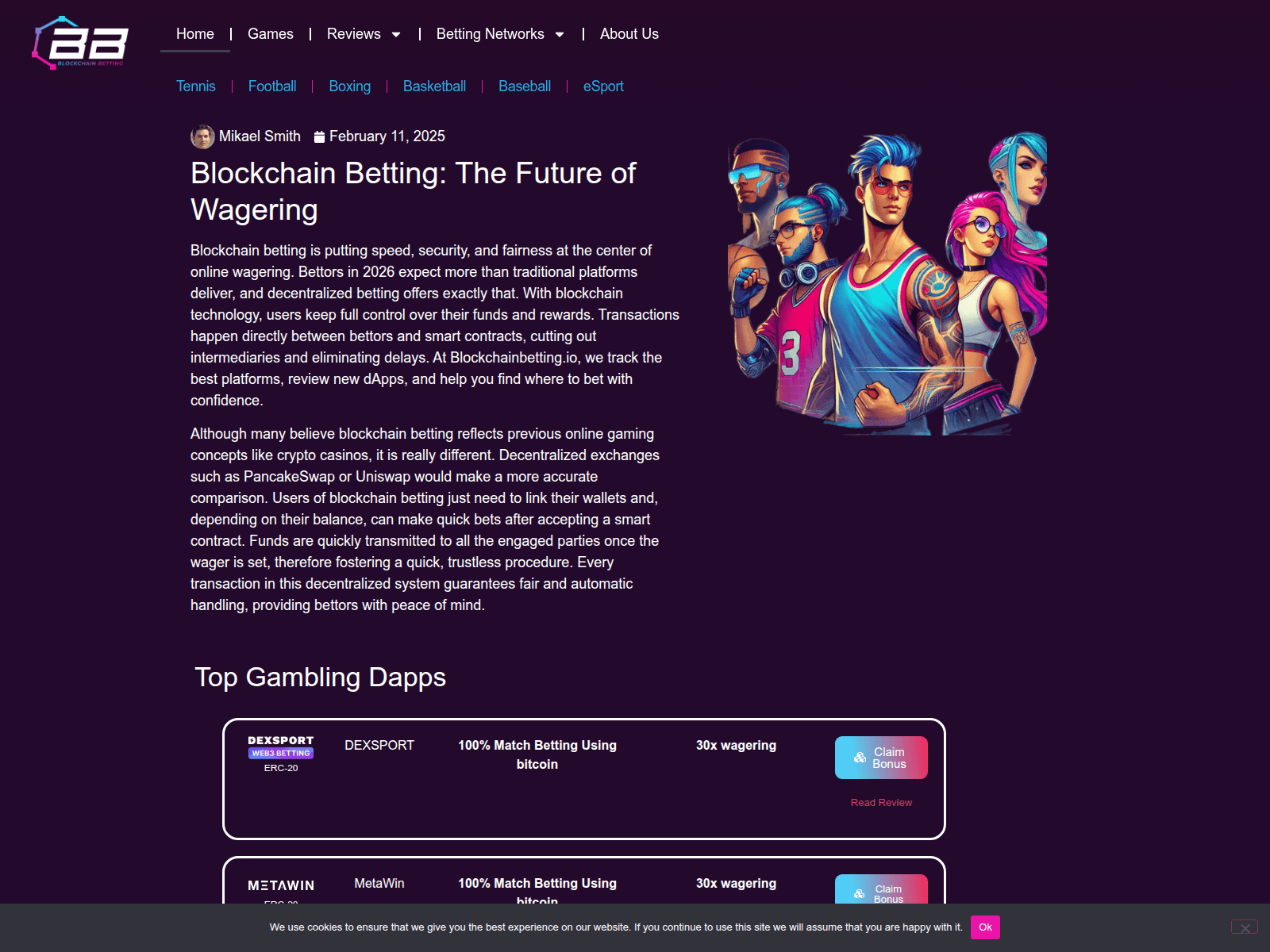 Screenshot of blockchainbetting.io